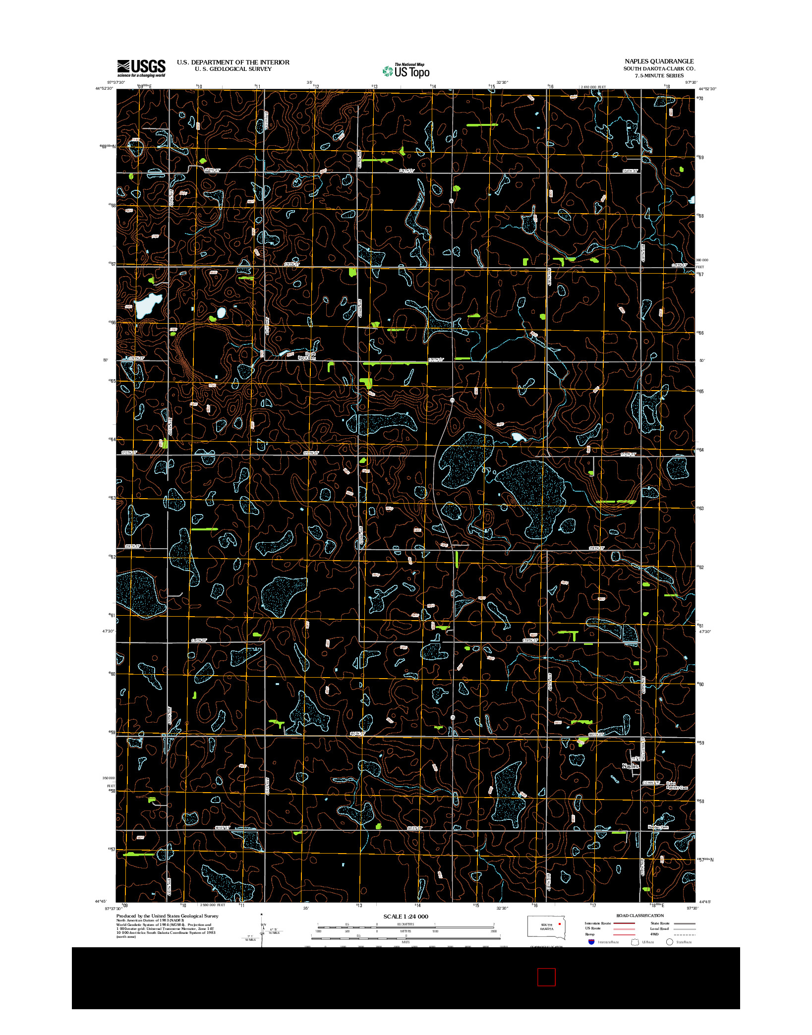 USGS US TOPO 7.5-MINUTE MAP FOR NAPLES, SD 2012