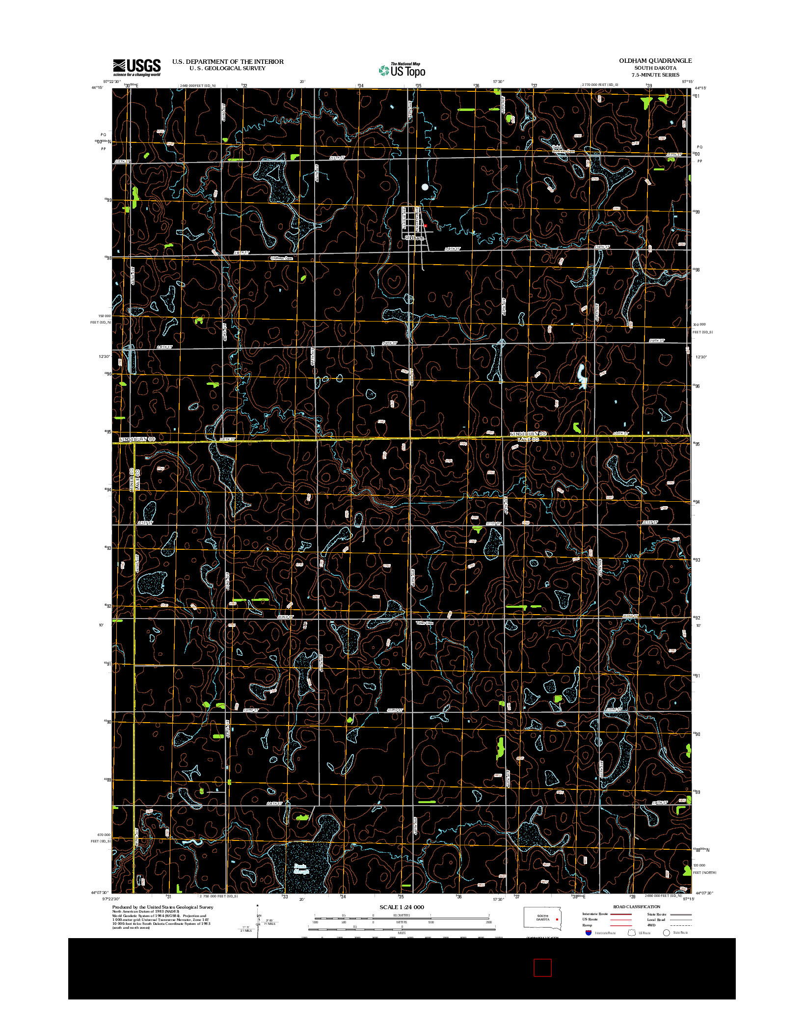 USGS US TOPO 7.5-MINUTE MAP FOR OLDHAM, SD 2012