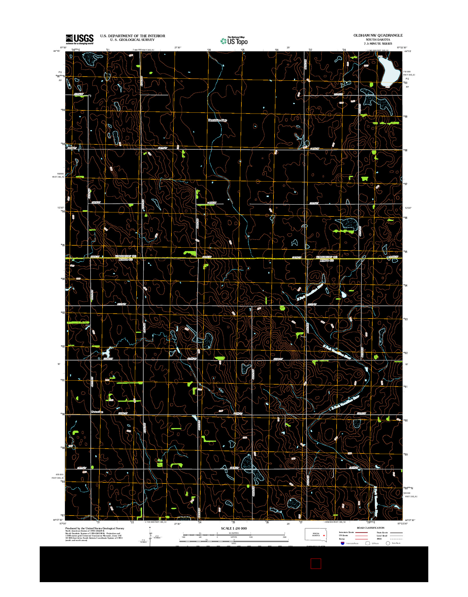 USGS US TOPO 7.5-MINUTE MAP FOR OLDHAM NW, SD 2012