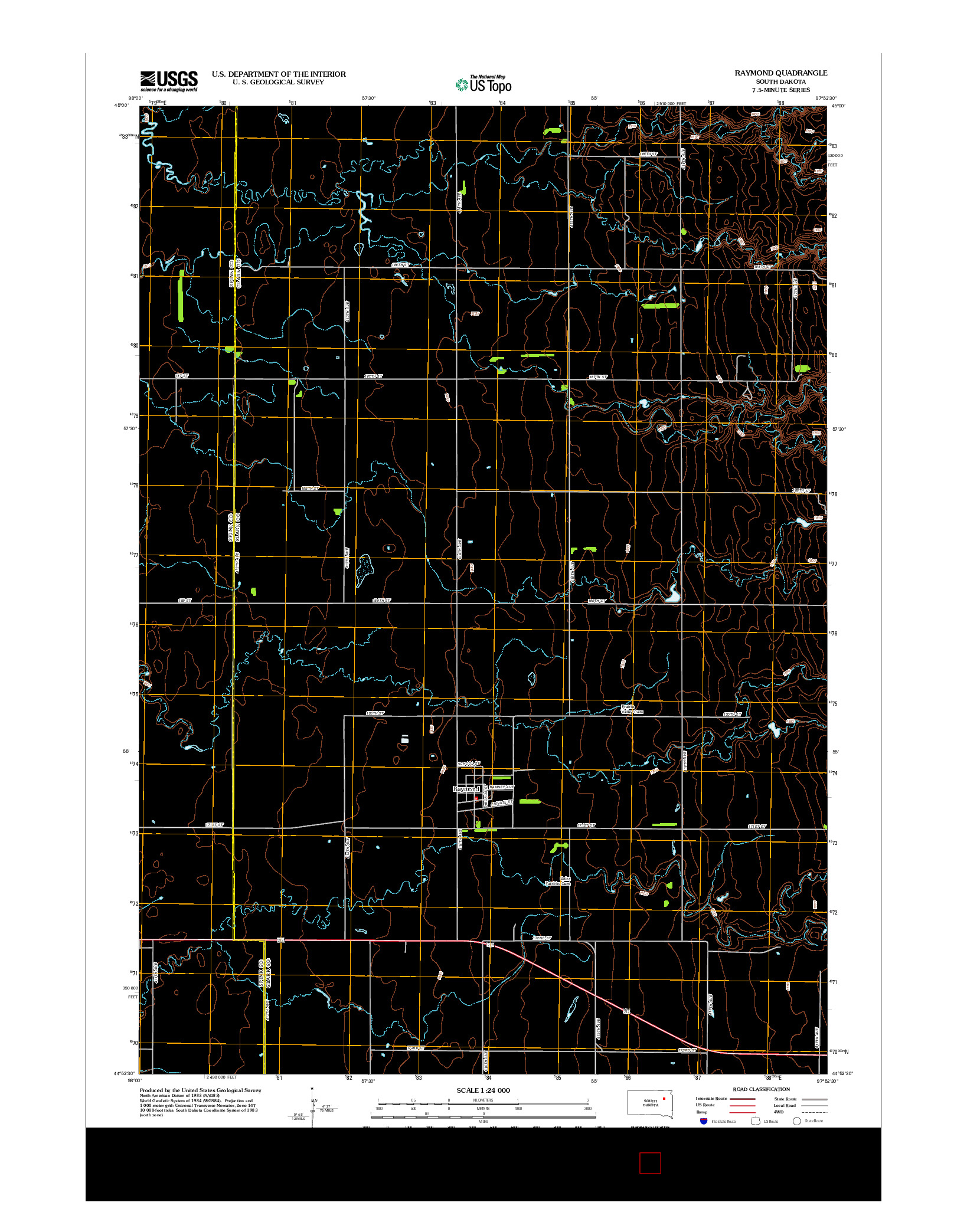 USGS US TOPO 7.5-MINUTE MAP FOR RAYMOND, SD 2012