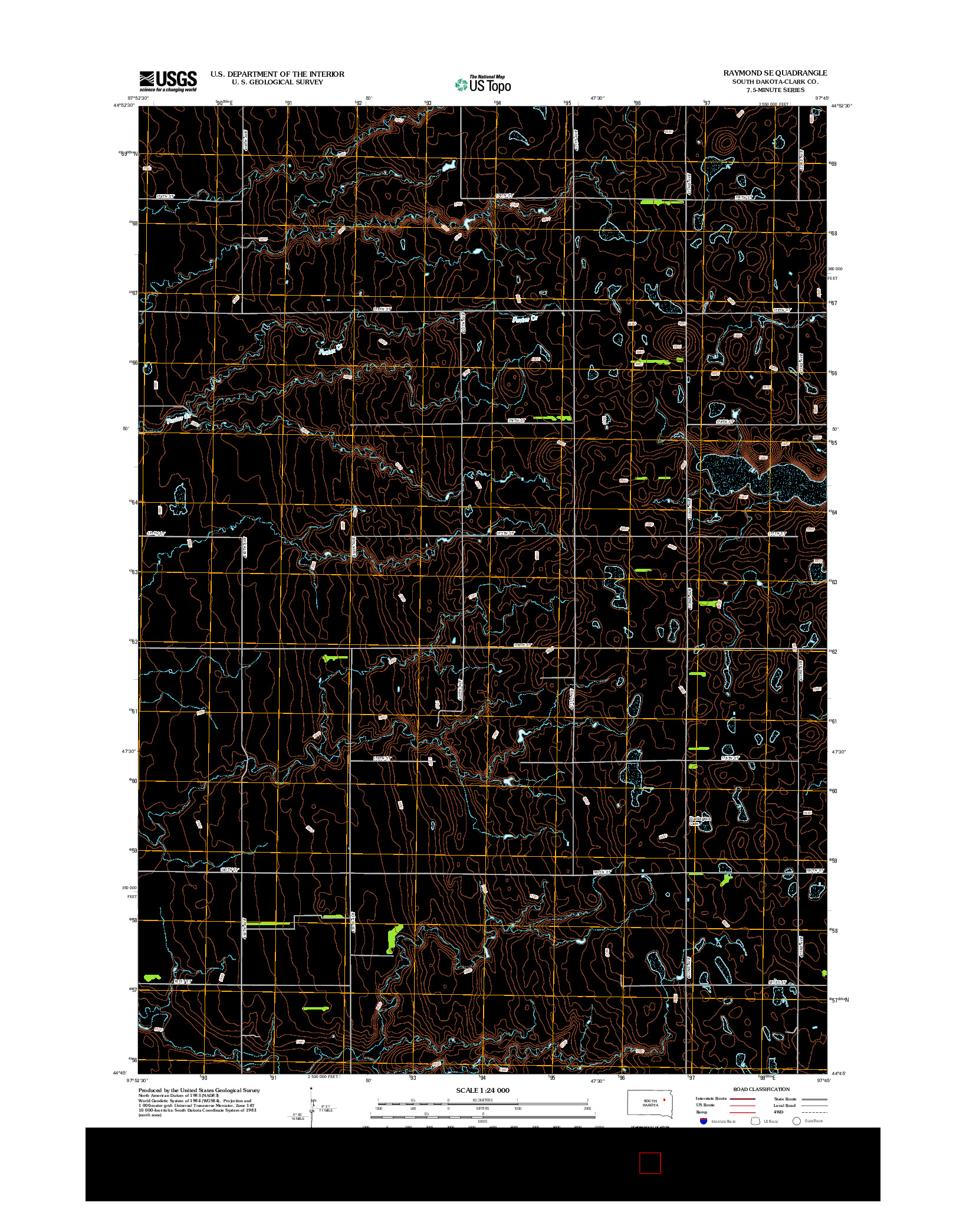 USGS US TOPO 7.5-MINUTE MAP FOR RAYMOND SE, SD 2012