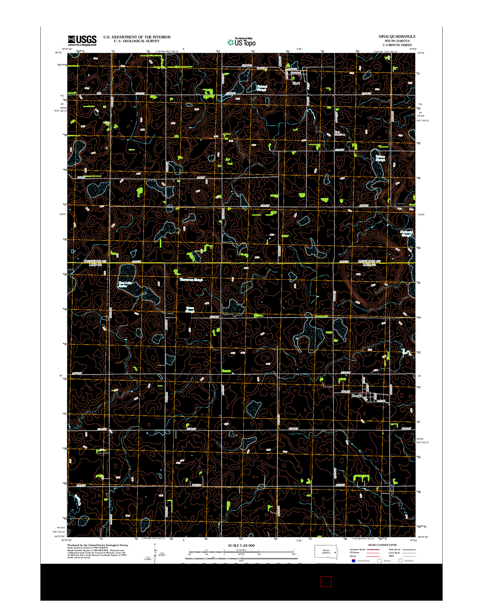 USGS US TOPO 7.5-MINUTE MAP FOR SINAI, SD 2012