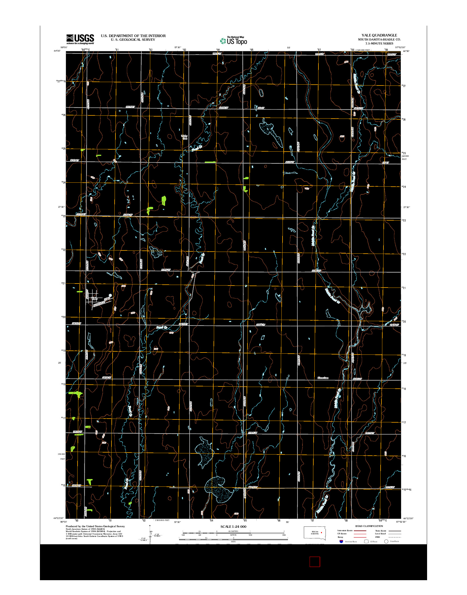 USGS US TOPO 7.5-MINUTE MAP FOR YALE, SD 2012
