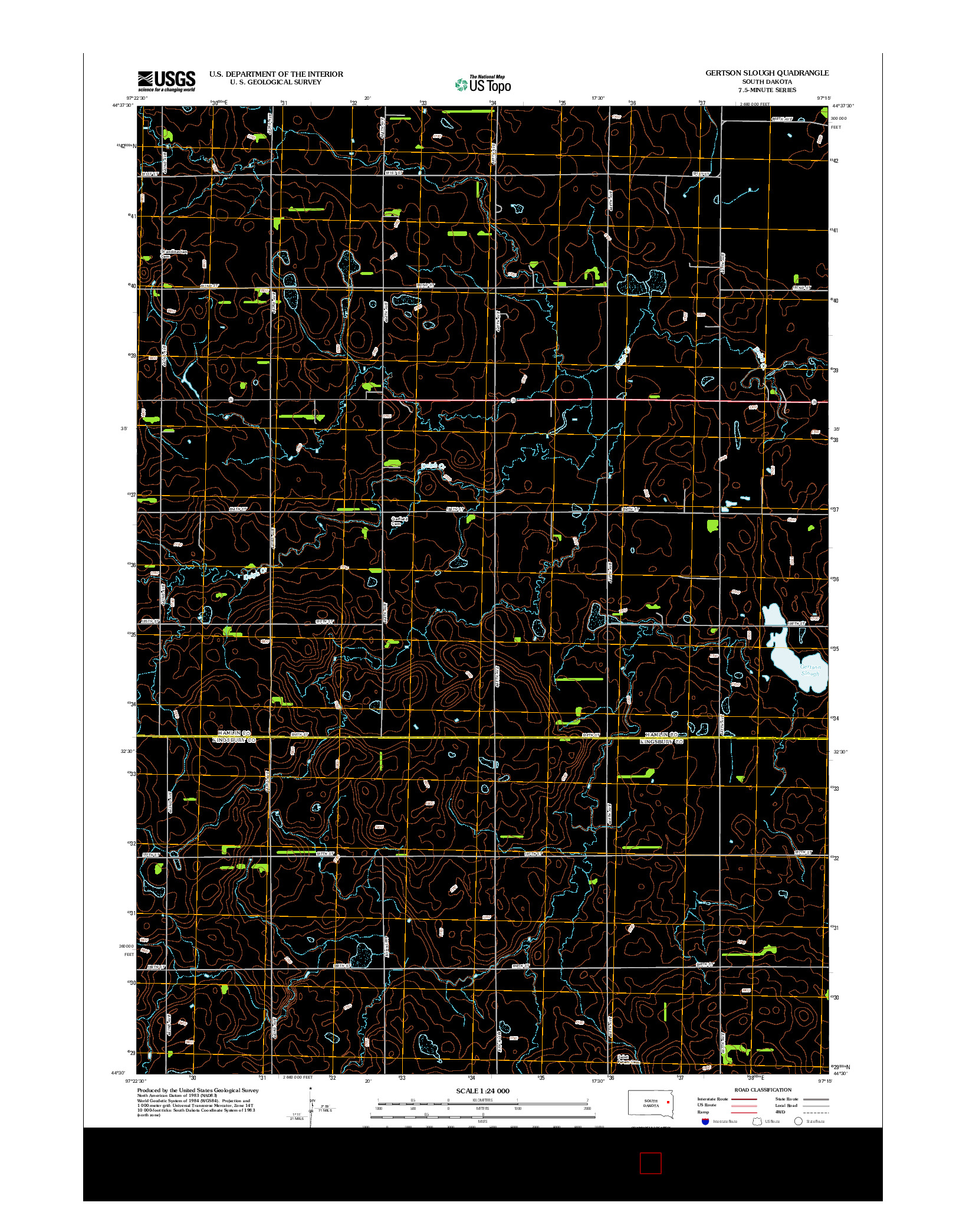 USGS US TOPO 7.5-MINUTE MAP FOR GERTSON SLOUGH, SD 2012