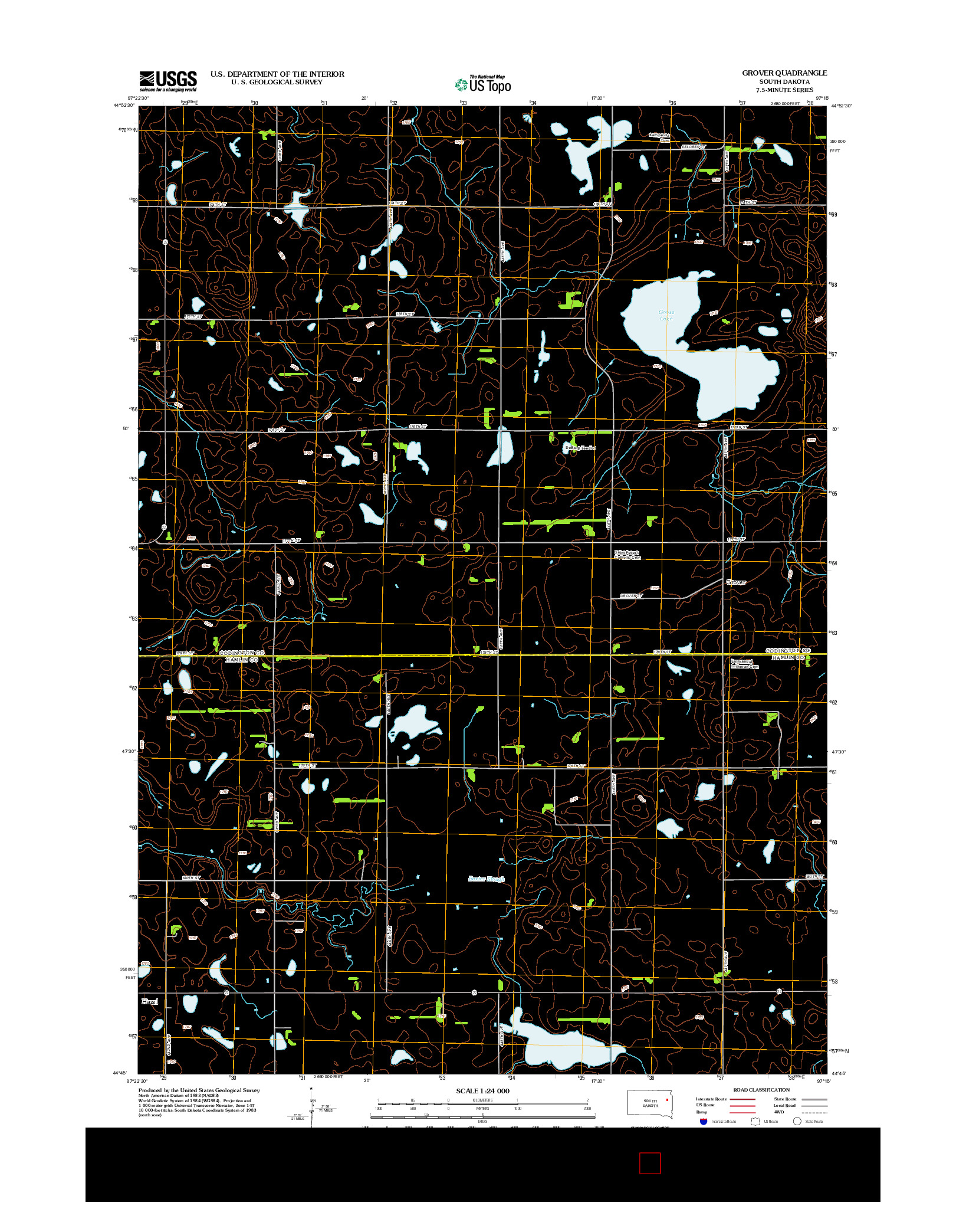 USGS US TOPO 7.5-MINUTE MAP FOR GROVER, SD 2012