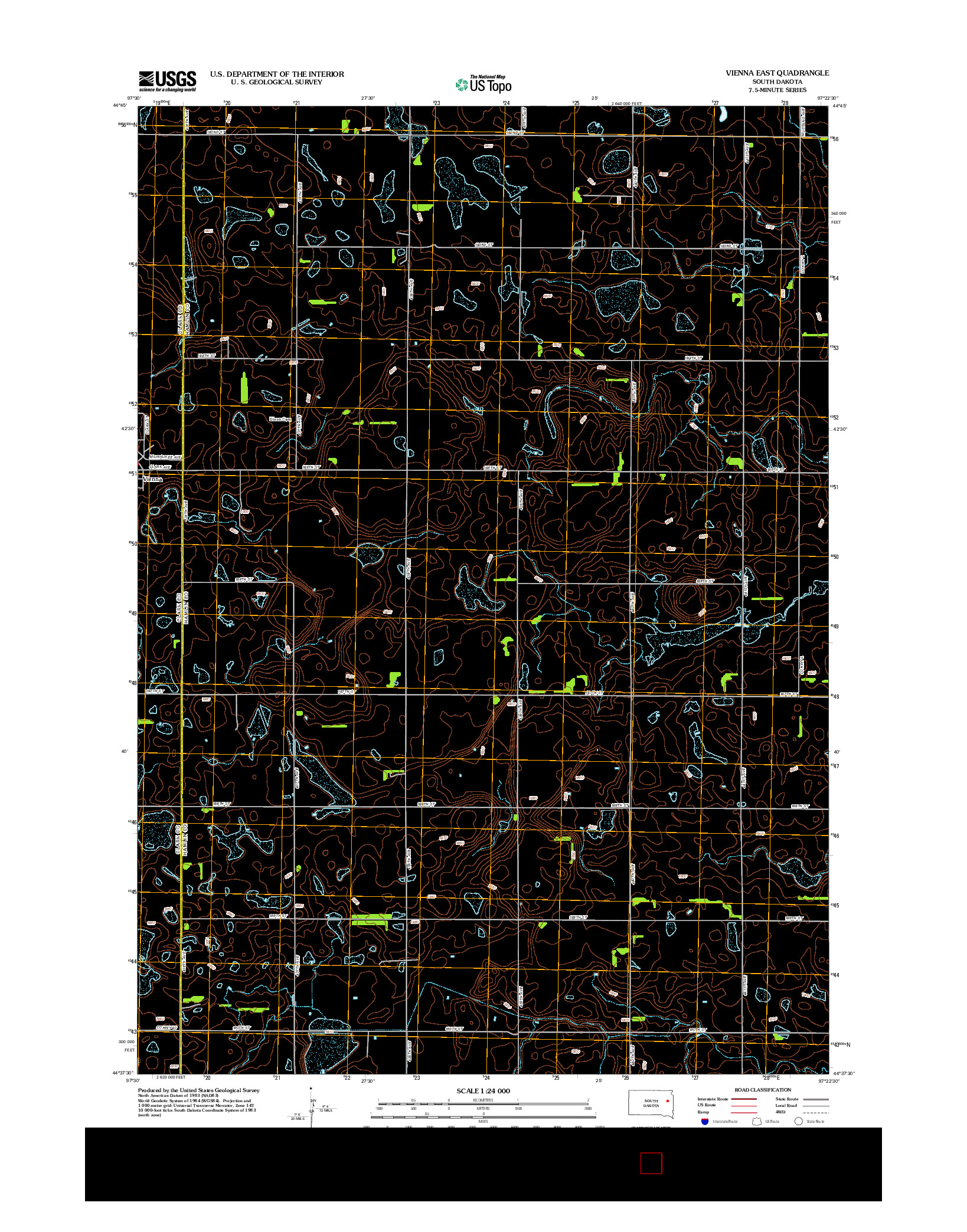 USGS US TOPO 7.5-MINUTE MAP FOR VIENNA EAST, SD 2012