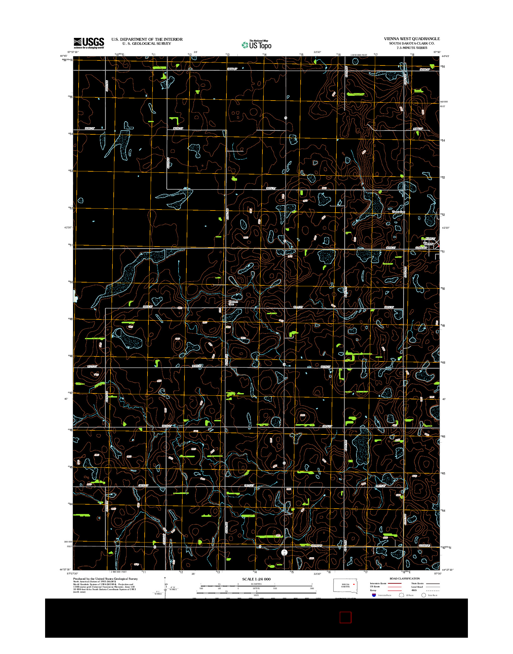 USGS US TOPO 7.5-MINUTE MAP FOR VIENNA WEST, SD 2012