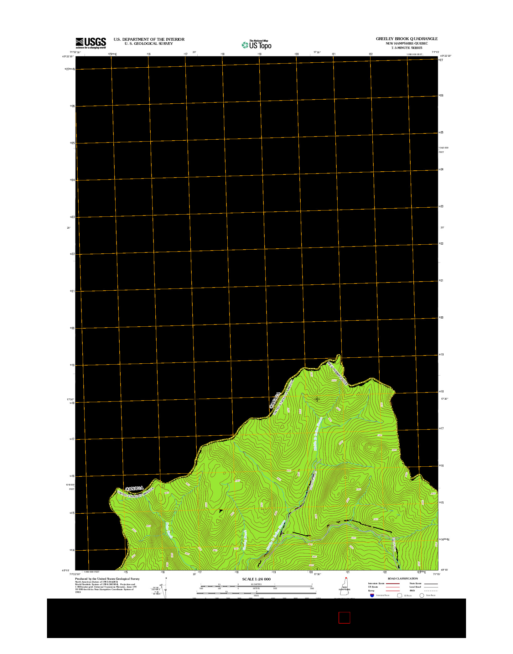 USGS US TOPO 7.5-MINUTE MAP FOR GREELEY BROOK, NH-QC 2012