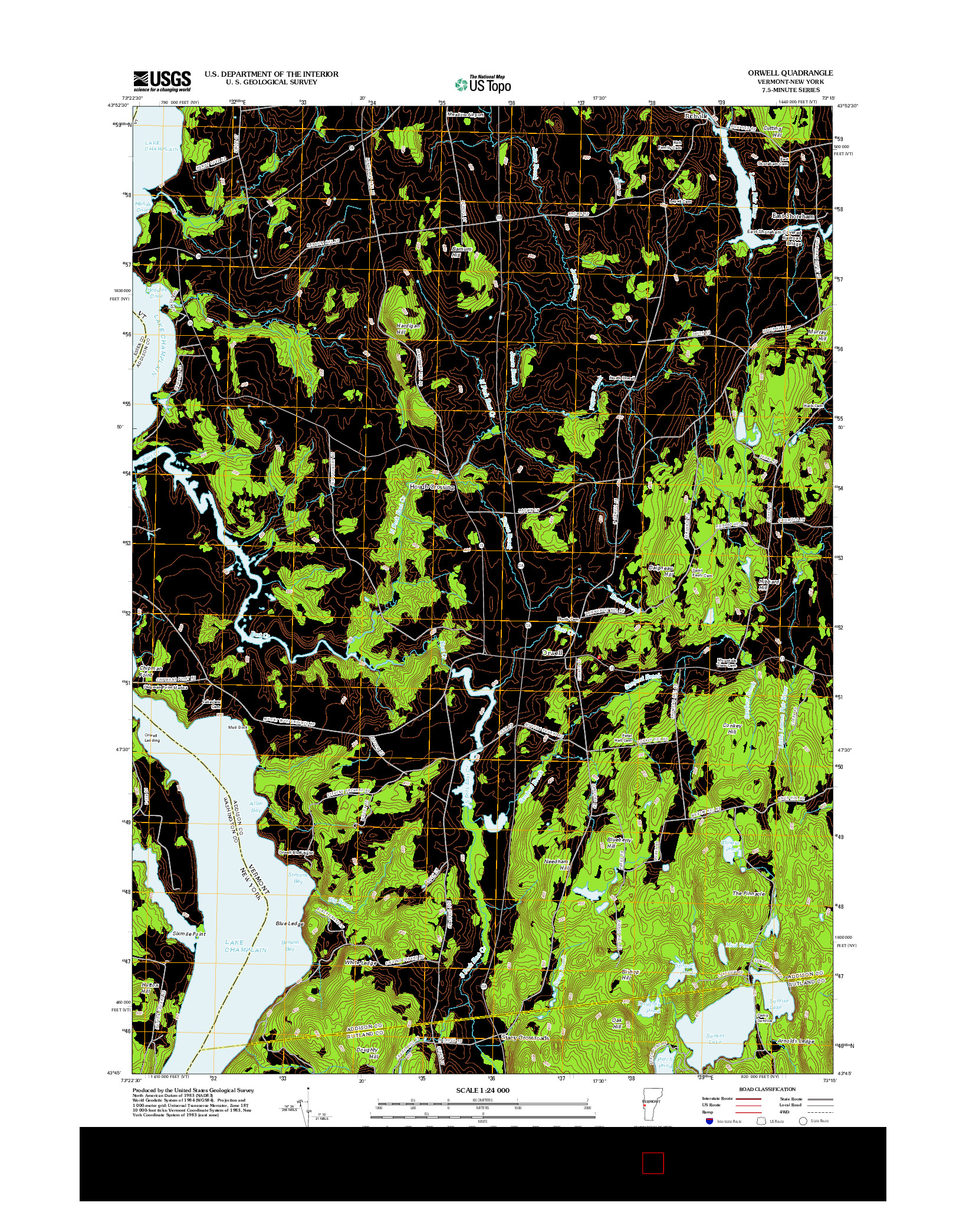 USGS US TOPO 7.5-MINUTE MAP FOR ORWELL, VT-NY 2012