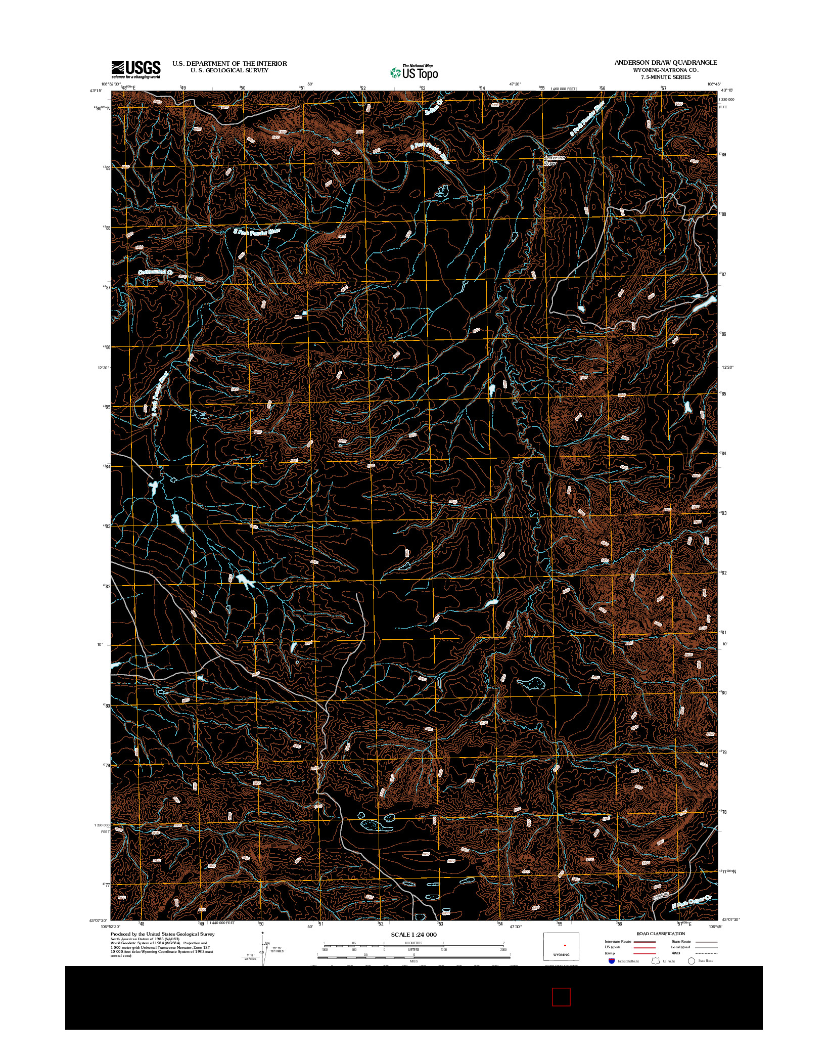 USGS US TOPO 7.5-MINUTE MAP FOR ANDERSON DRAW, WY 2012