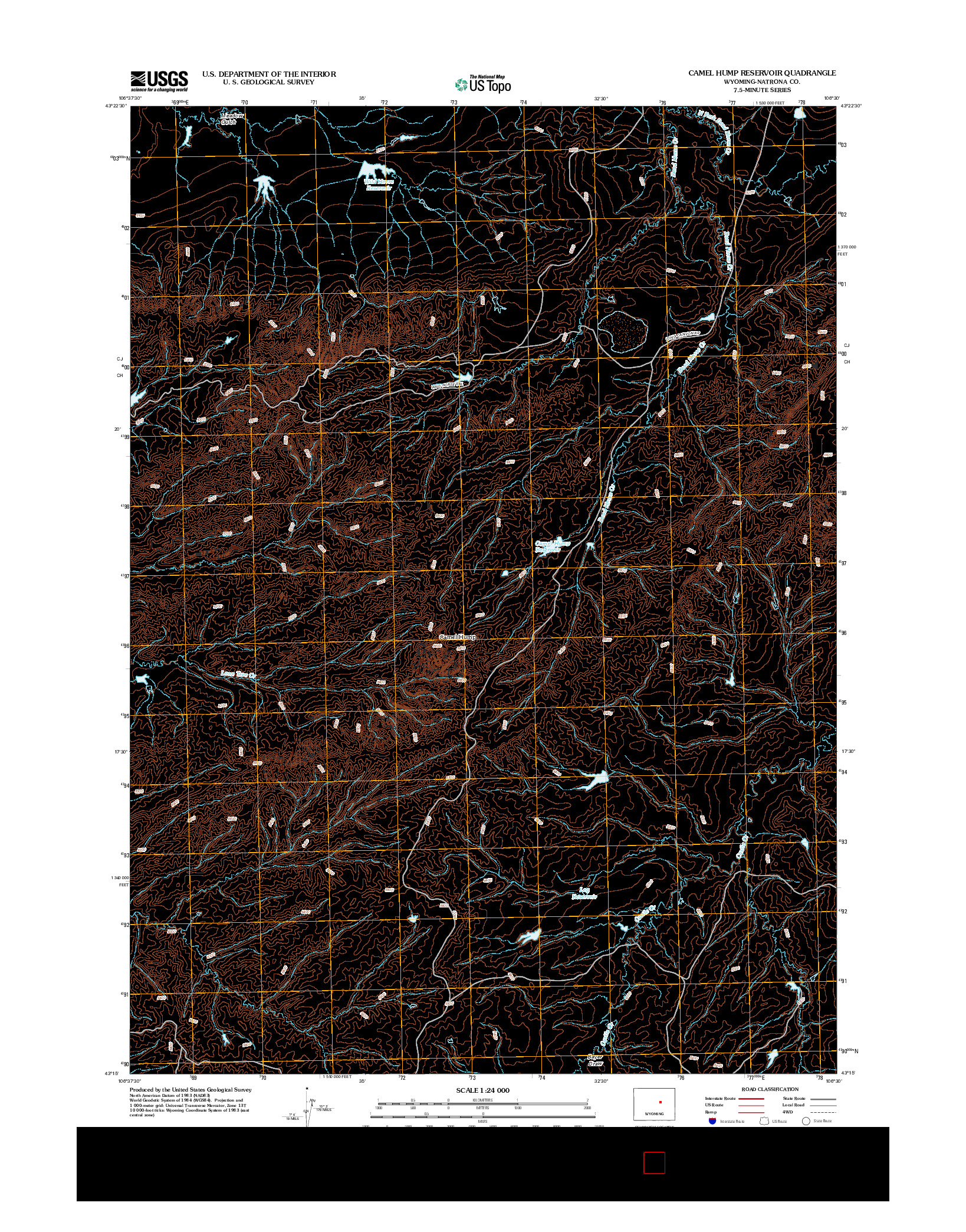 USGS US TOPO 7.5-MINUTE MAP FOR CAMEL HUMP RESERVOIR, WY 2012