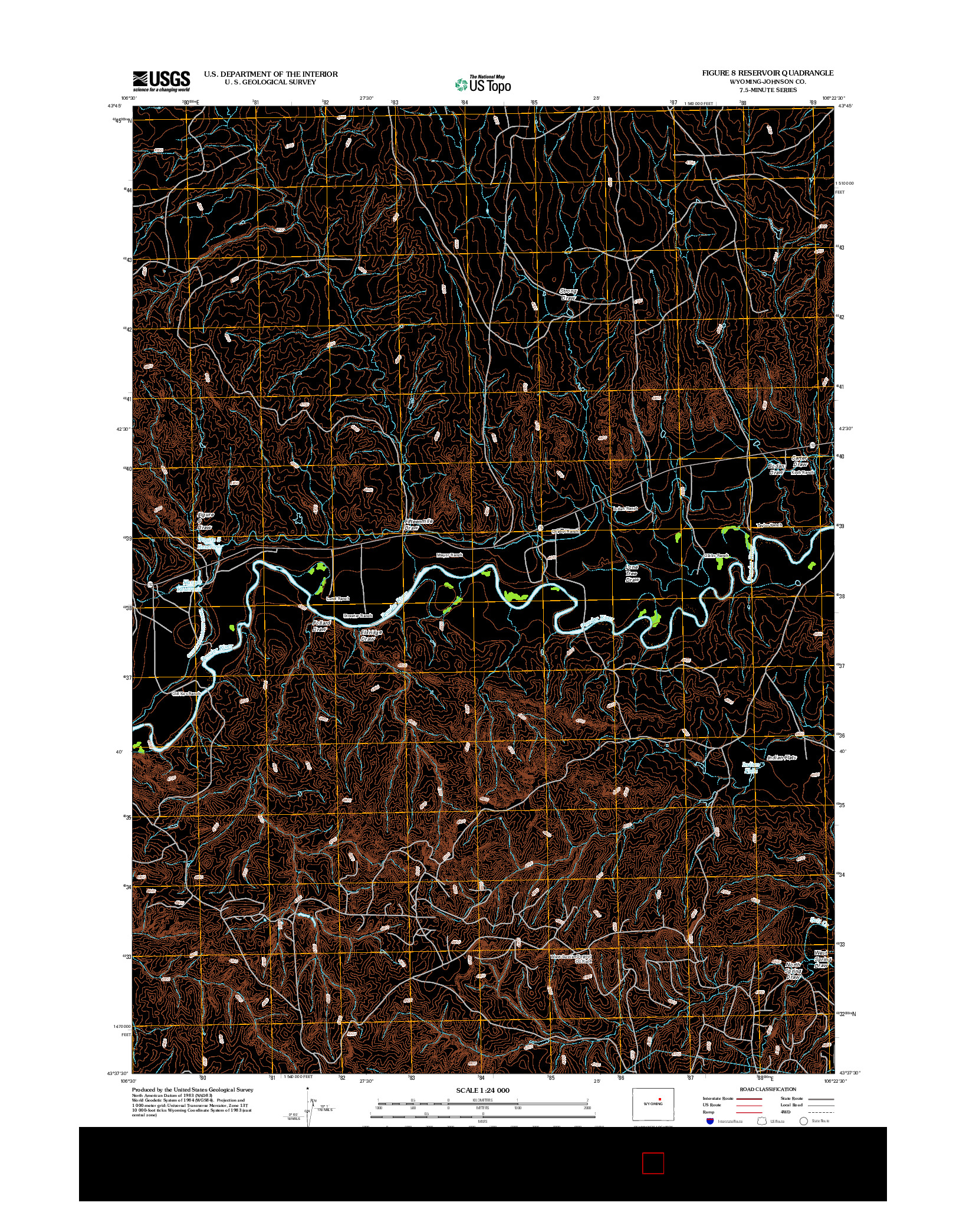 USGS US TOPO 7.5-MINUTE MAP FOR FIGURE 8 RESERVOIR, WY 2012