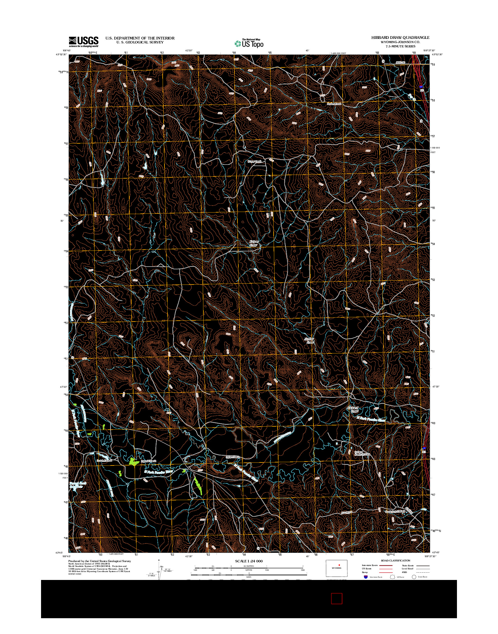 USGS US TOPO 7.5-MINUTE MAP FOR HIBBARD DRAW, WY 2012