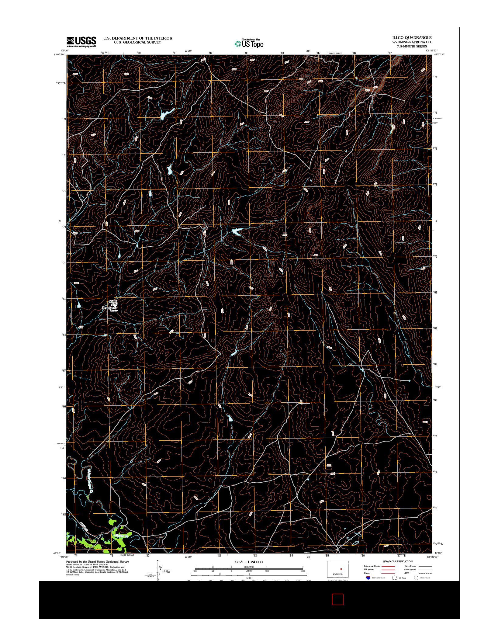 USGS US TOPO 7.5-MINUTE MAP FOR ILLCO, WY 2012