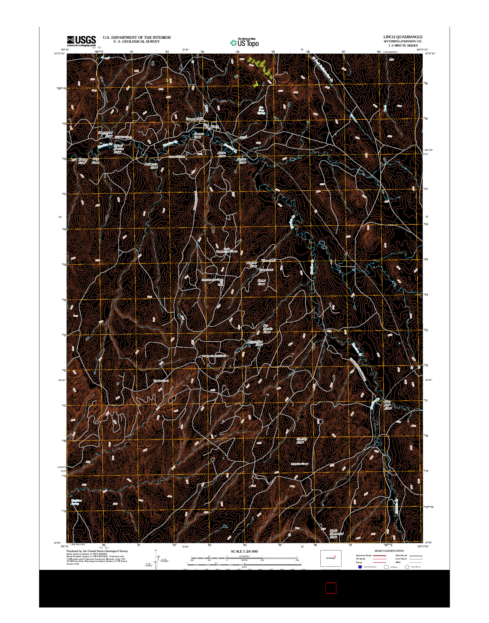 USGS US TOPO 7.5-MINUTE MAP FOR LINCH, WY 2012