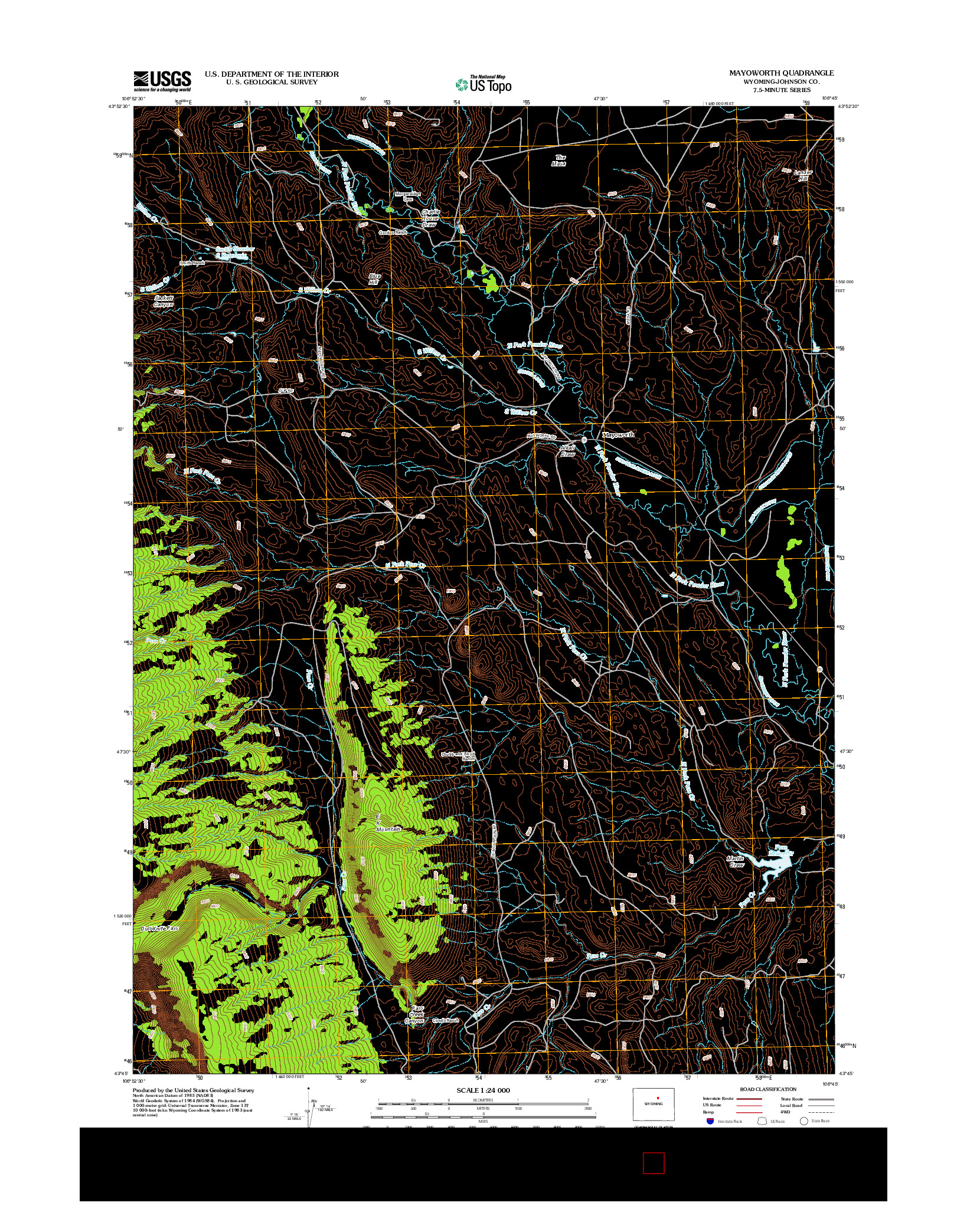 USGS US TOPO 7.5-MINUTE MAP FOR MAYOWORTH, WY 2012