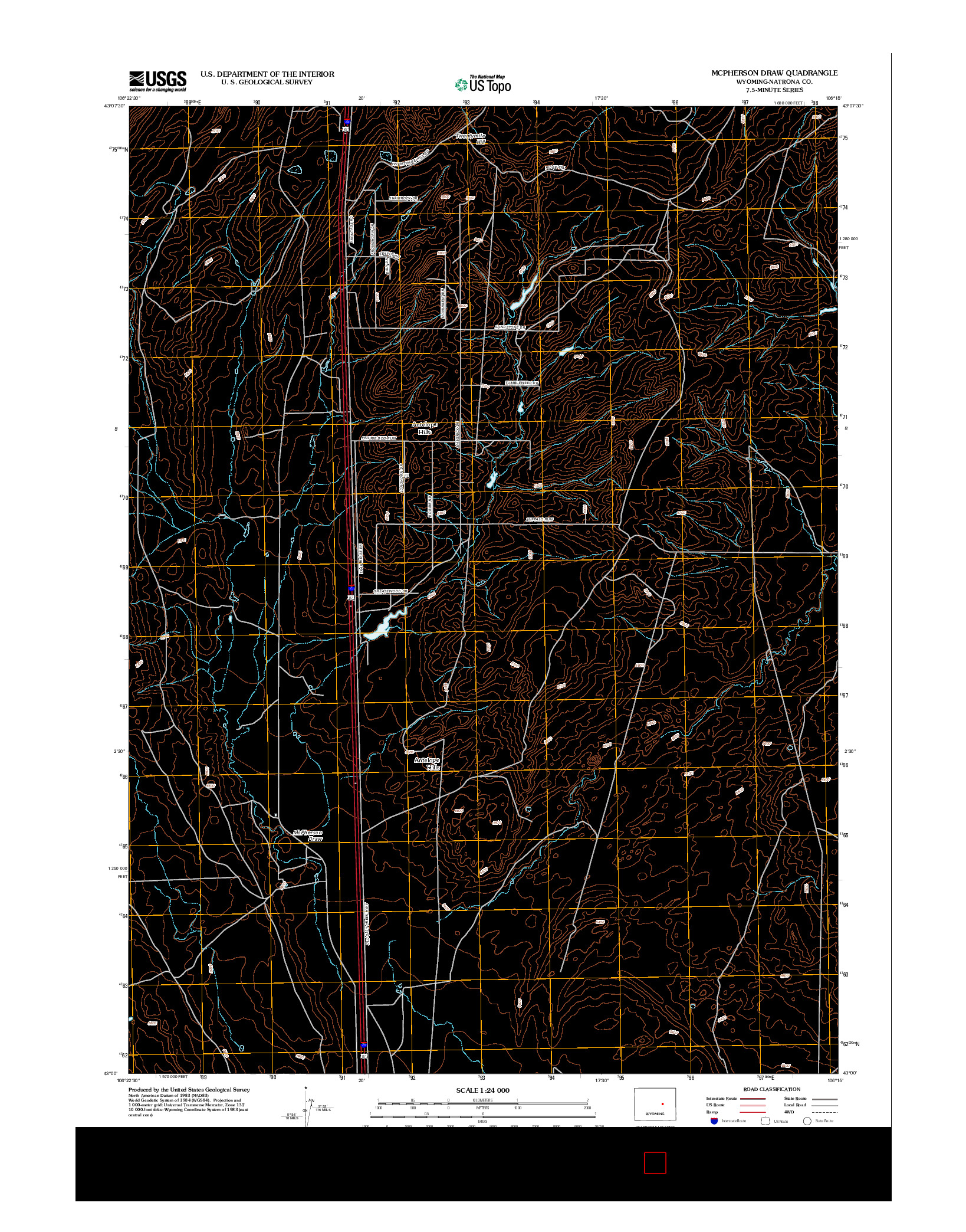 USGS US TOPO 7.5-MINUTE MAP FOR MCPHERSON DRAW, WY 2012