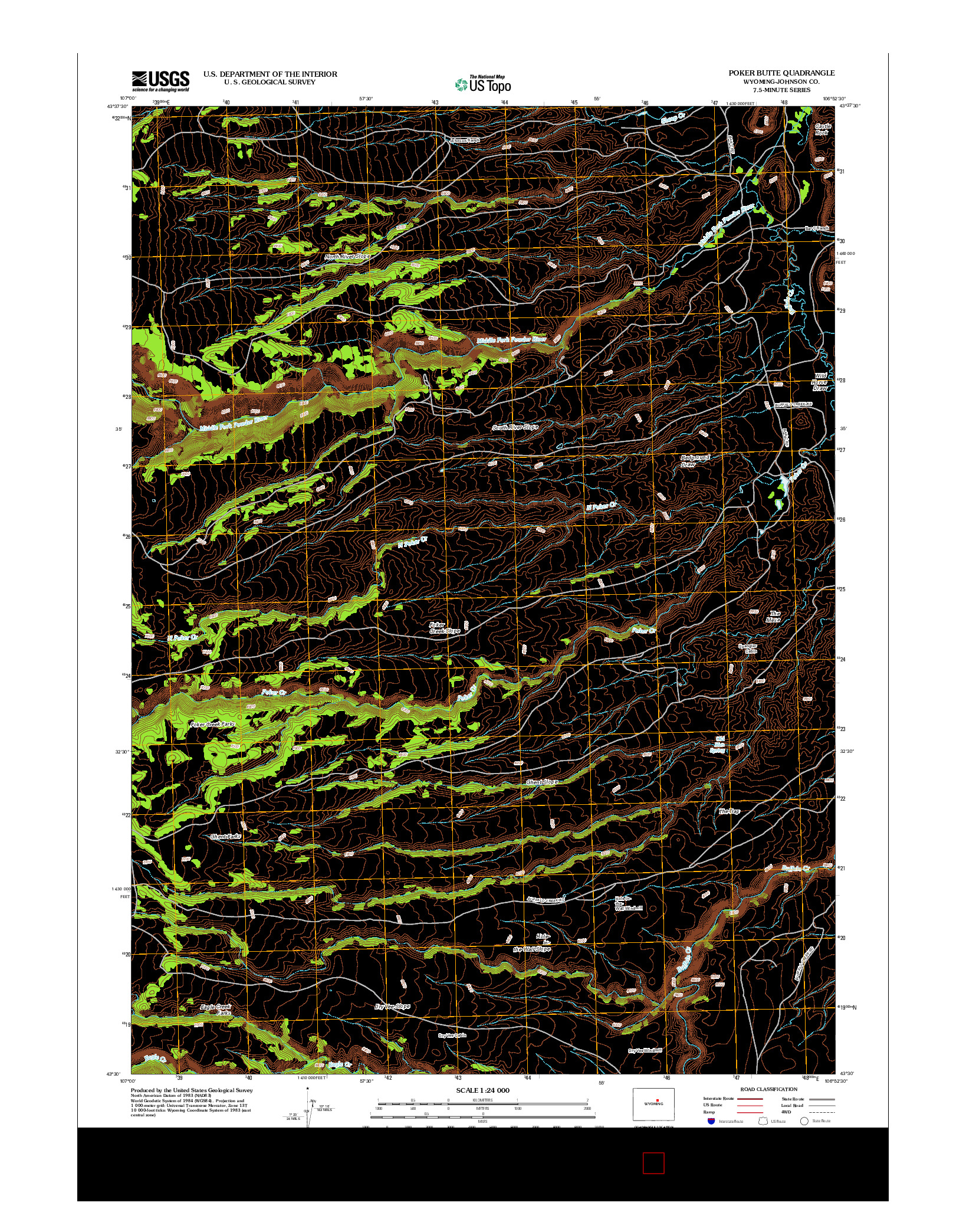 USGS US TOPO 7.5-MINUTE MAP FOR POKER BUTTE, WY 2012