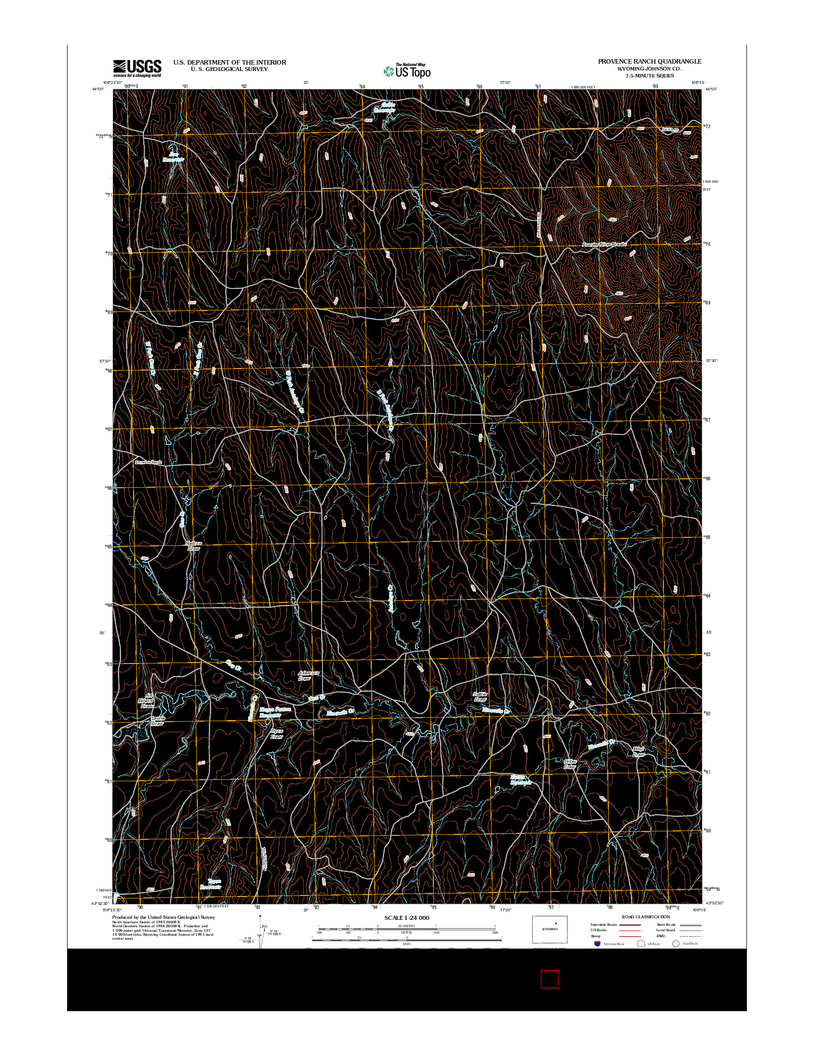USGS US TOPO 7.5-MINUTE MAP FOR PROVENCE RANCH, WY 2012