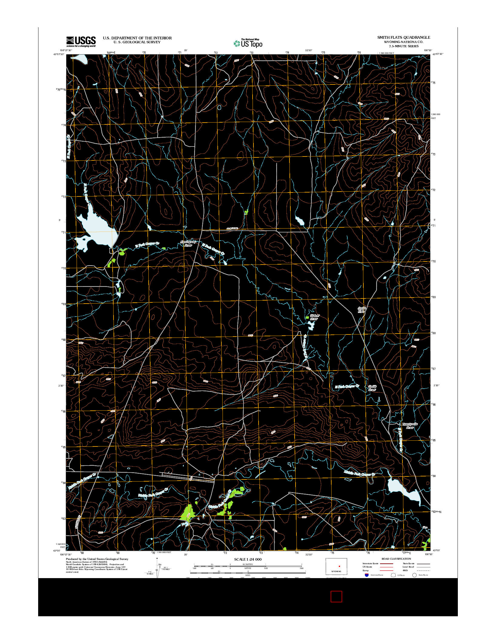 USGS US TOPO 7.5-MINUTE MAP FOR SMITH FLATS, WY 2012