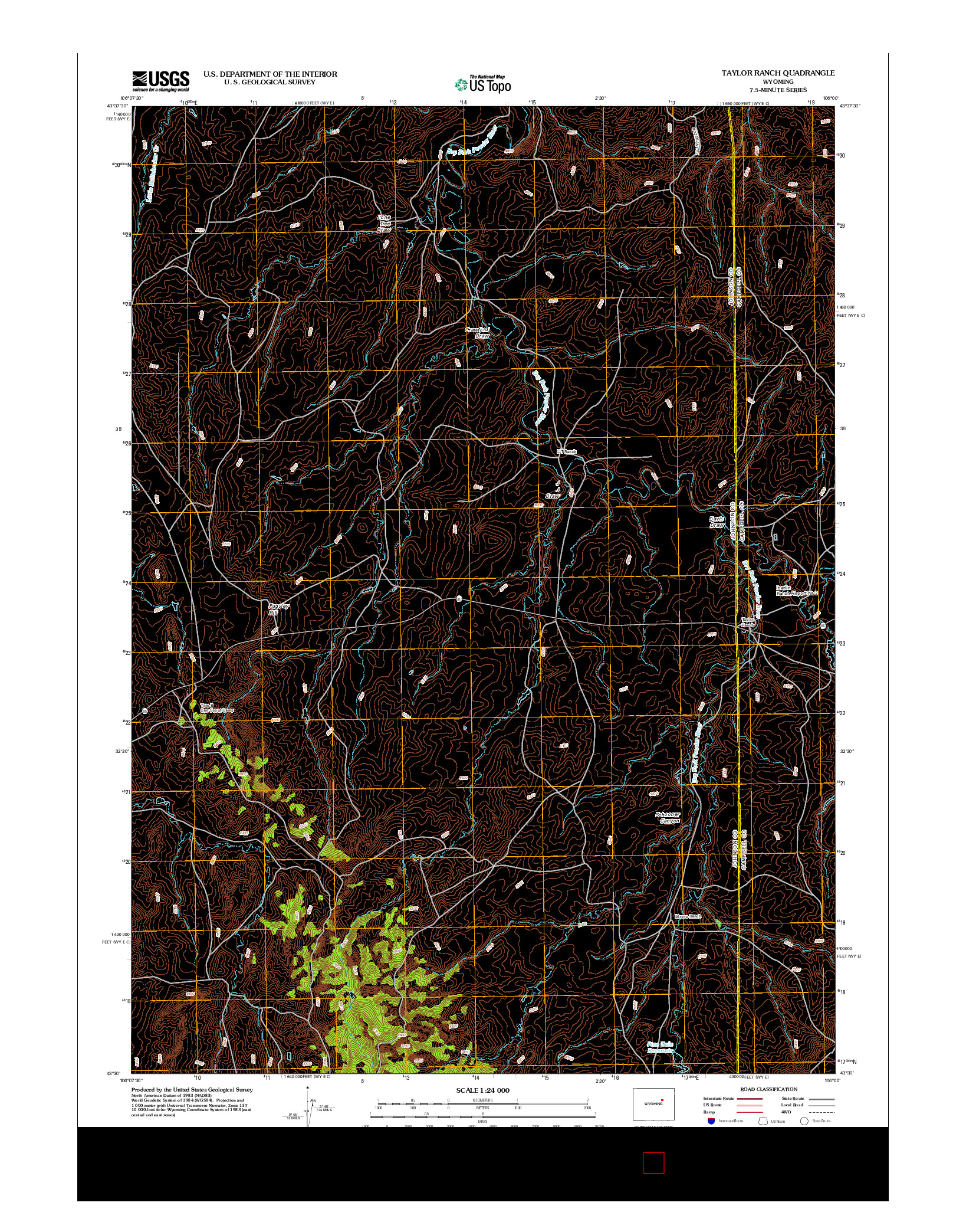USGS US TOPO 7.5-MINUTE MAP FOR TAYLOR RANCH, WY 2012