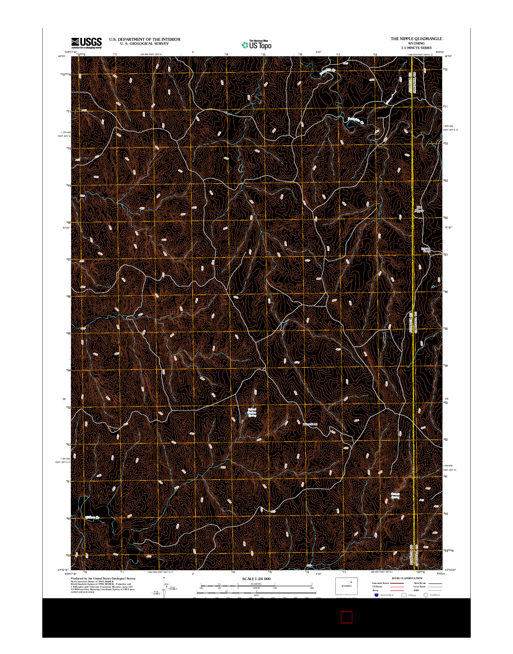 USGS US TOPO 7.5-MINUTE MAP FOR THE NIPPLE, WY 2012