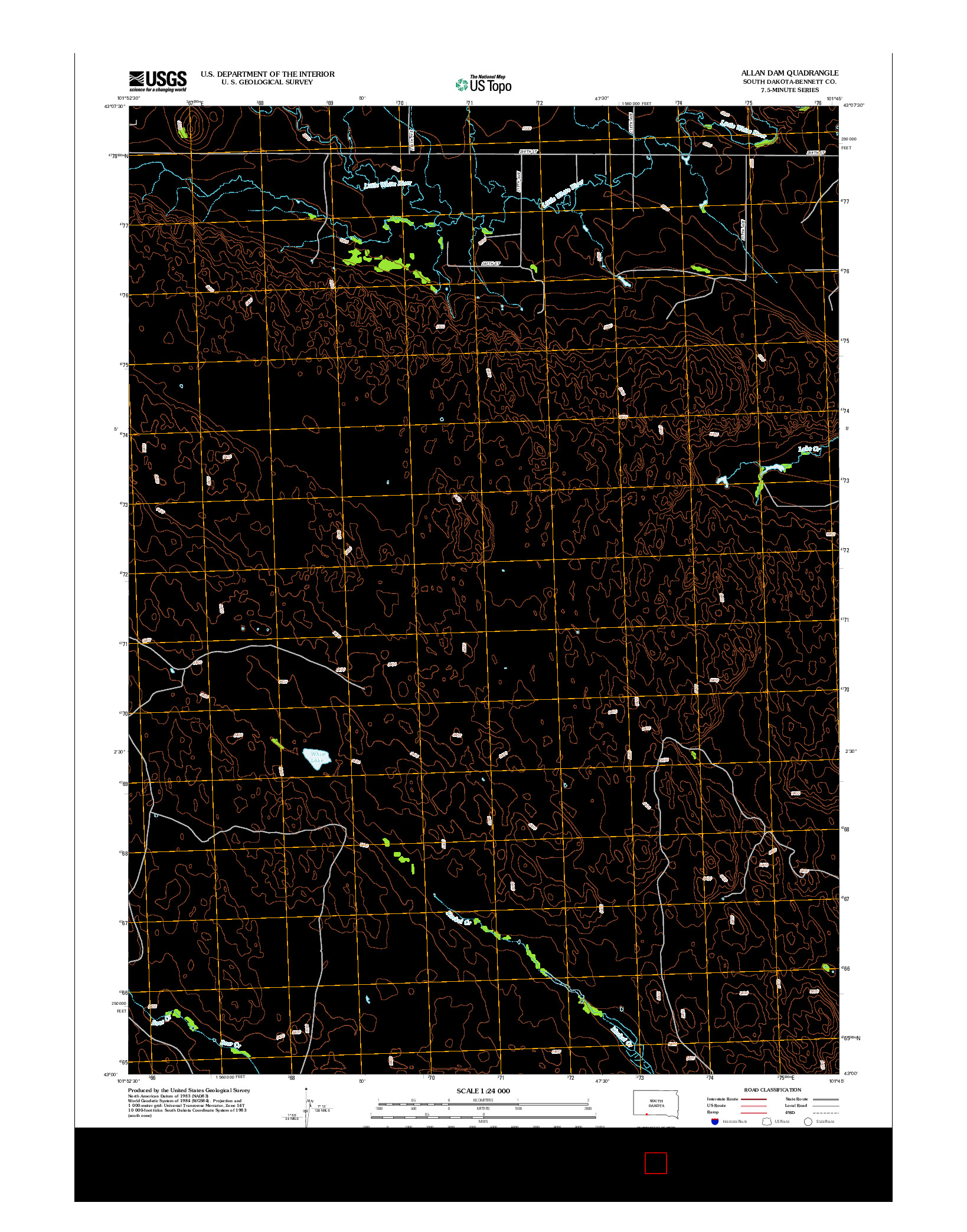 USGS US TOPO 7.5-MINUTE MAP FOR ALLAN DAM, SD 2012