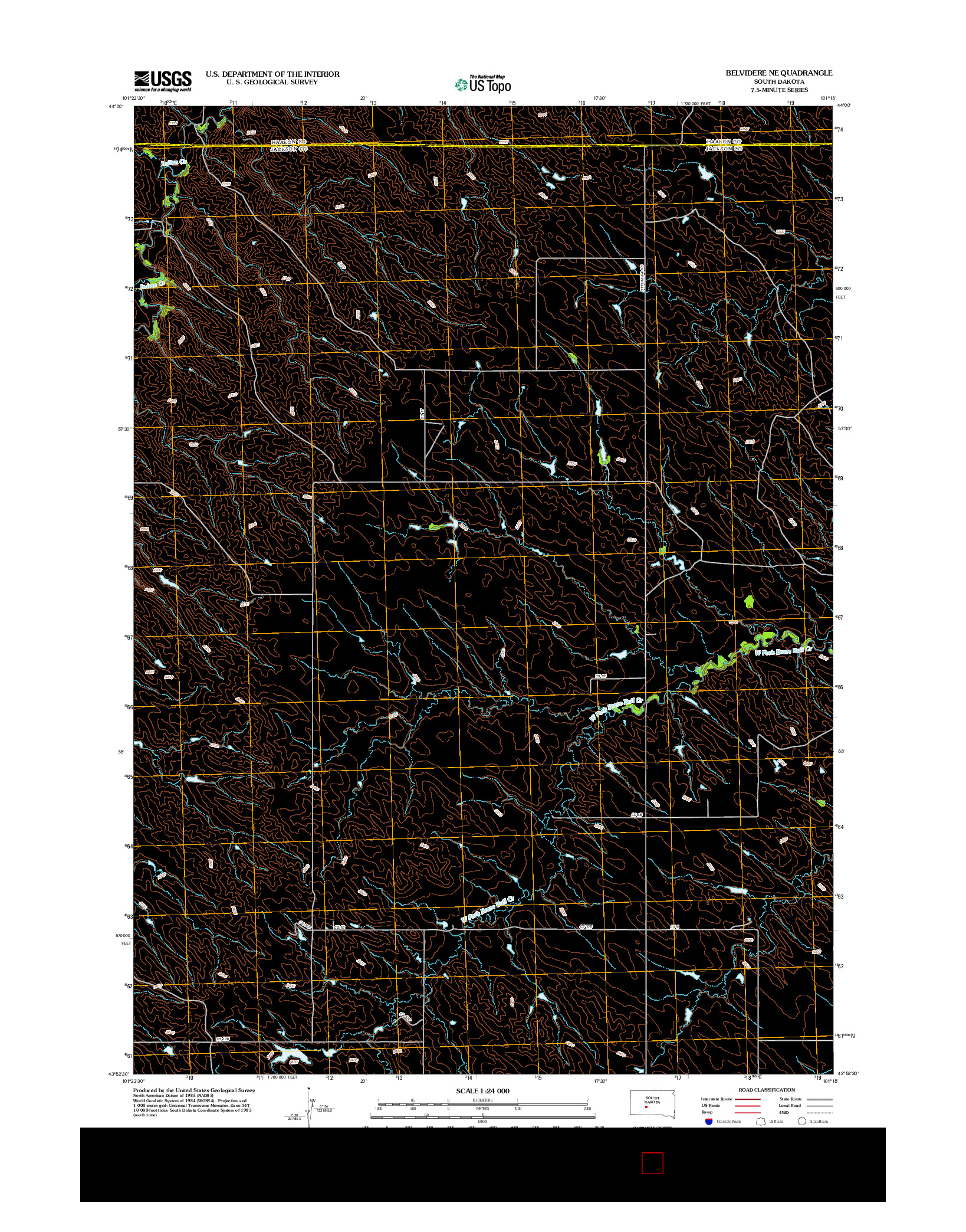 USGS US TOPO 7.5-MINUTE MAP FOR BELVIDERE NE, SD 2012