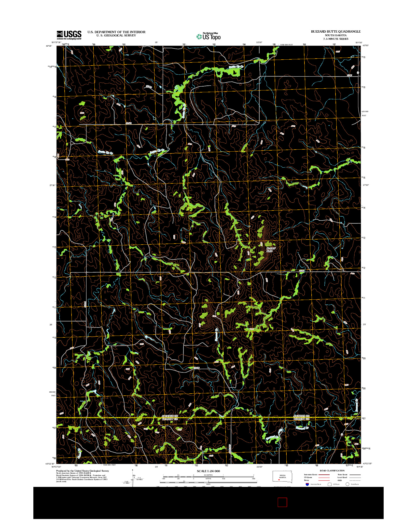 USGS US TOPO 7.5-MINUTE MAP FOR BUZZARD BUTTE, SD 2012