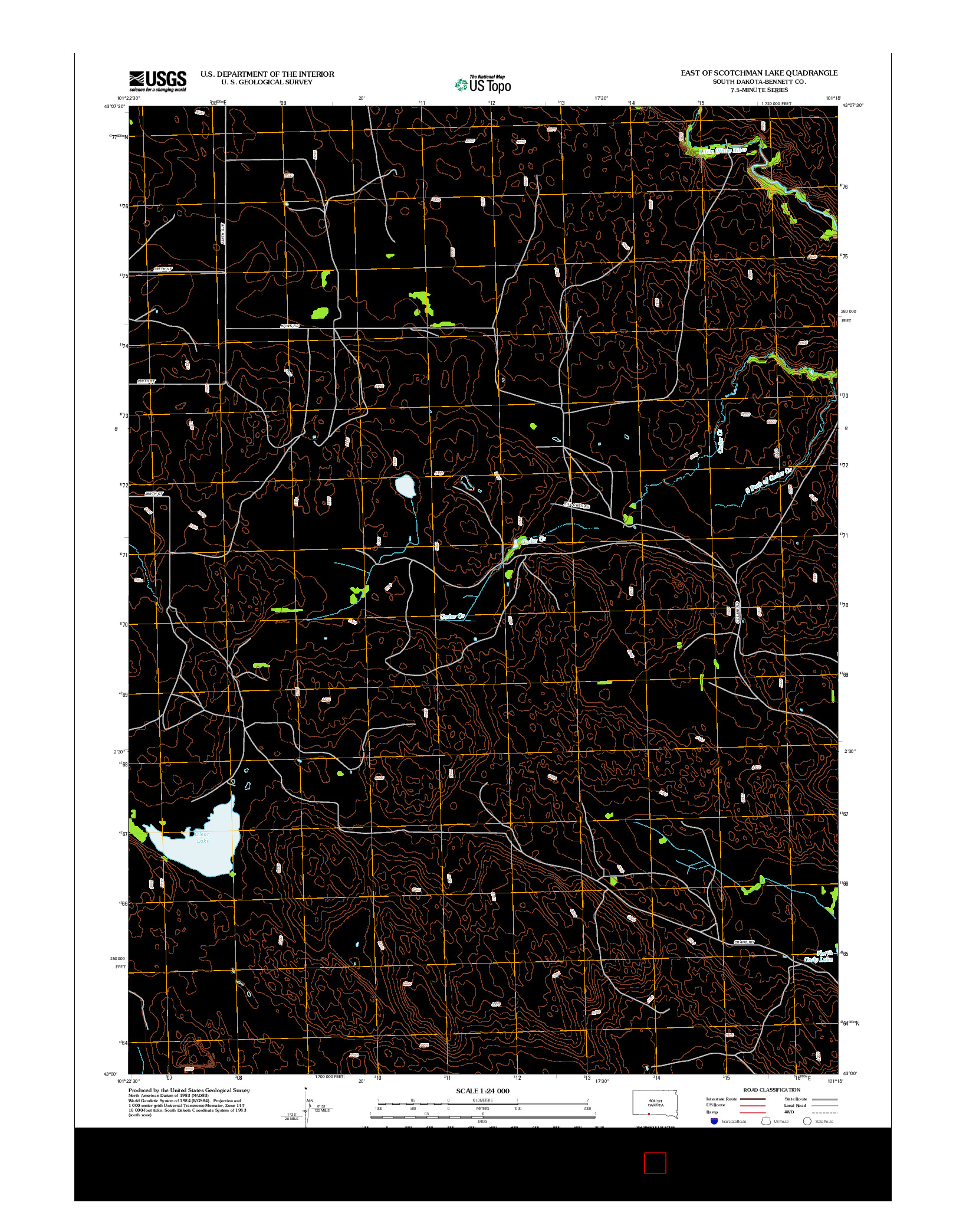 USGS US TOPO 7.5-MINUTE MAP FOR EAST OF SCOTCHMAN LAKE, SD 2012