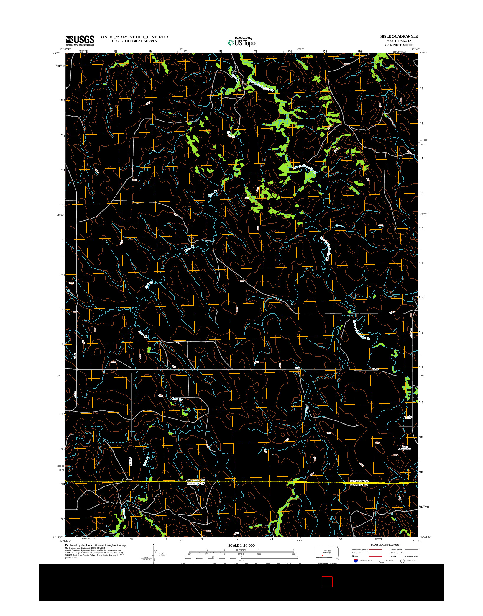 USGS US TOPO 7.5-MINUTE MAP FOR HISLE, SD 2012