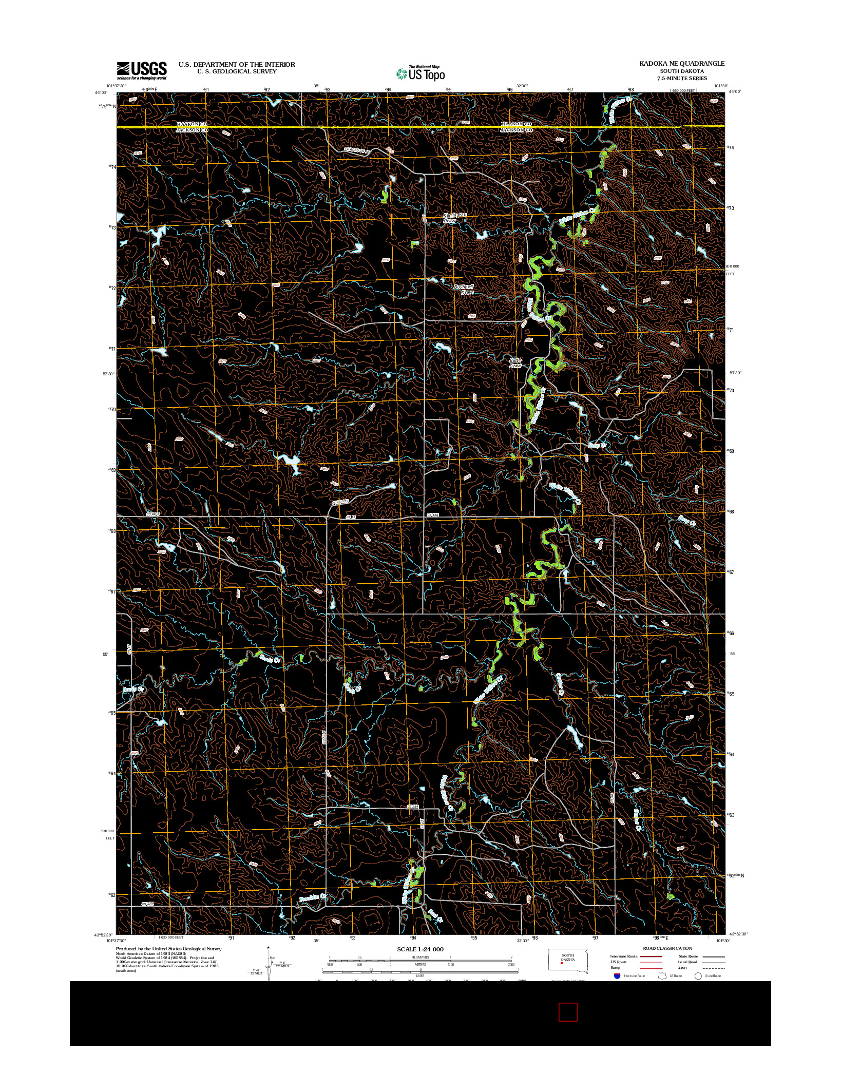 USGS US TOPO 7.5-MINUTE MAP FOR KADOKA NE, SD 2012