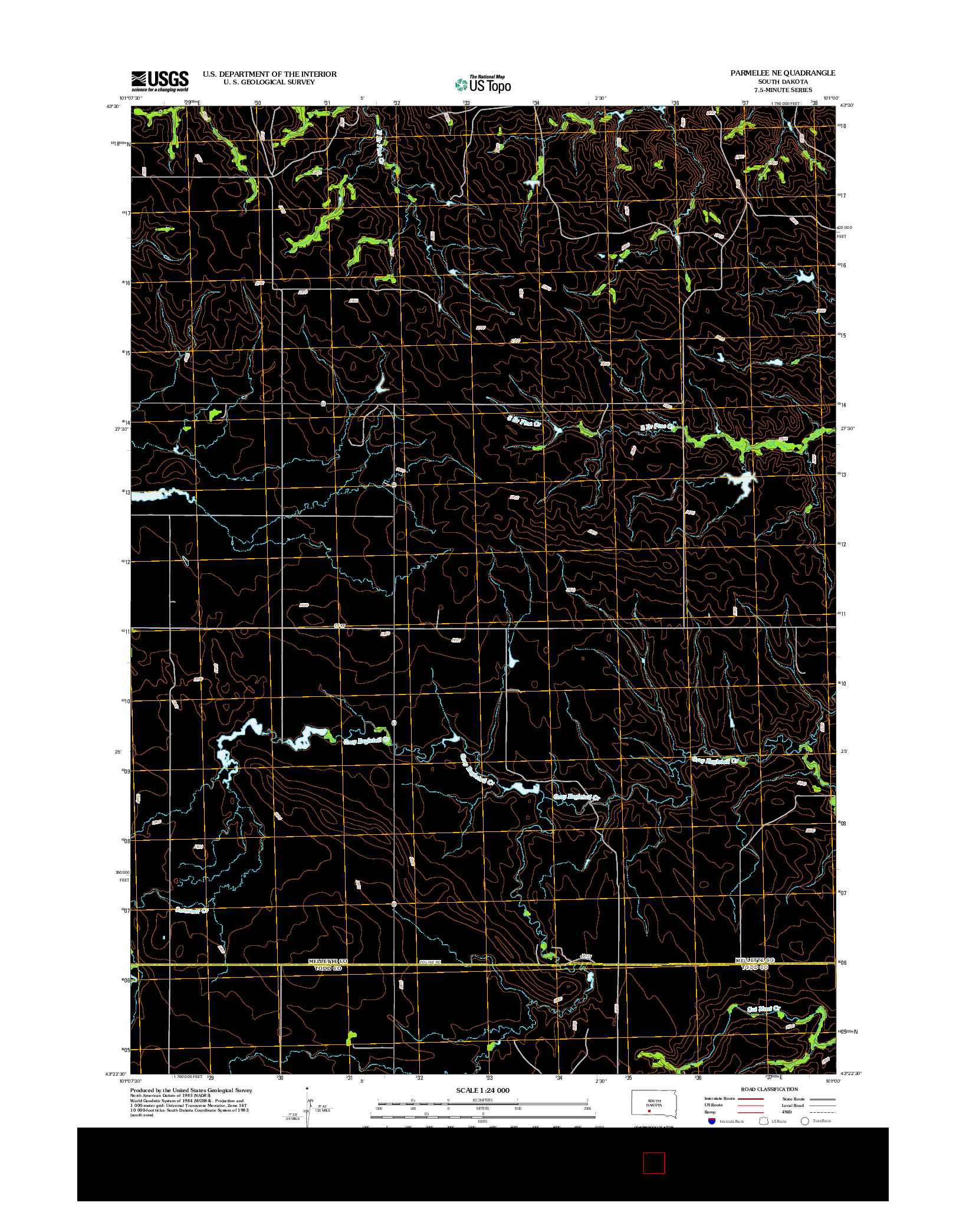 USGS US TOPO 7.5-MINUTE MAP FOR PARMELEE NE, SD 2012