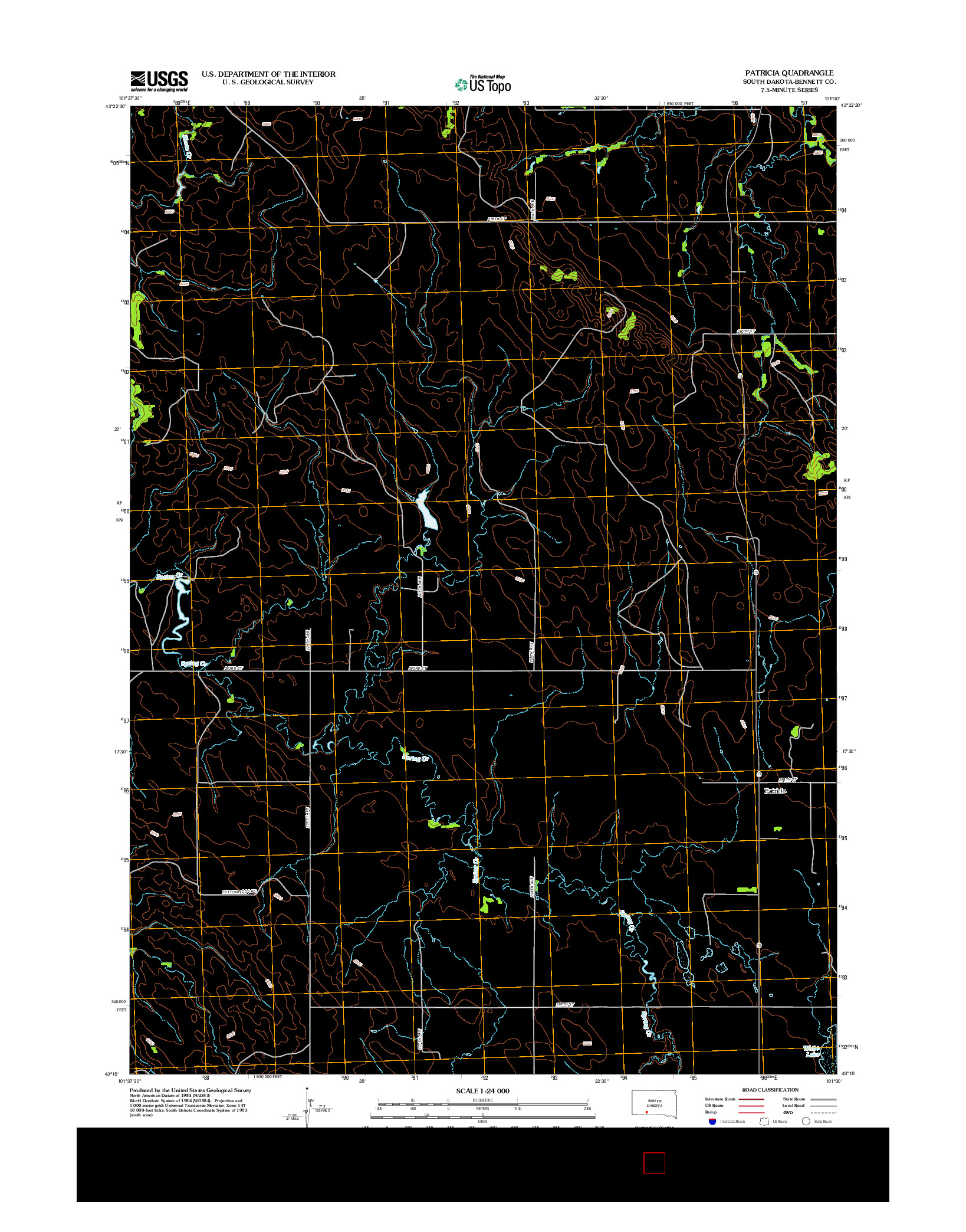 USGS US TOPO 7.5-MINUTE MAP FOR PATRICIA, SD 2012