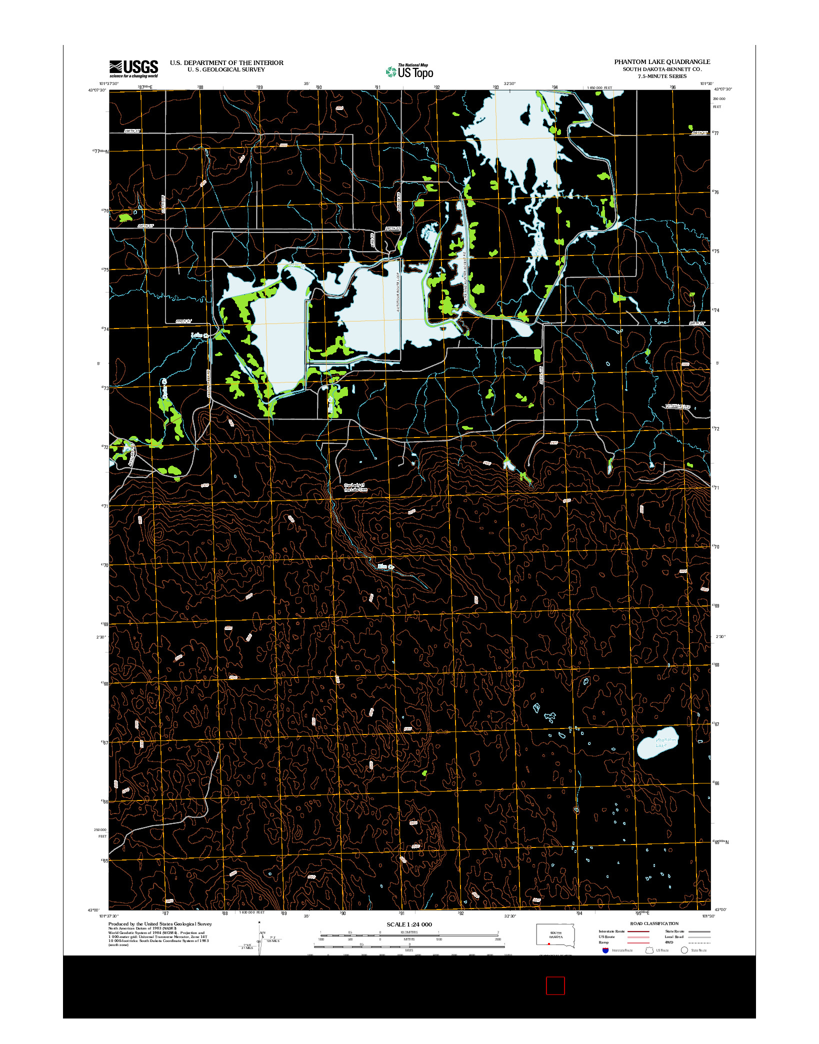 USGS US TOPO 7.5-MINUTE MAP FOR PHANTOM LAKE, SD 2012