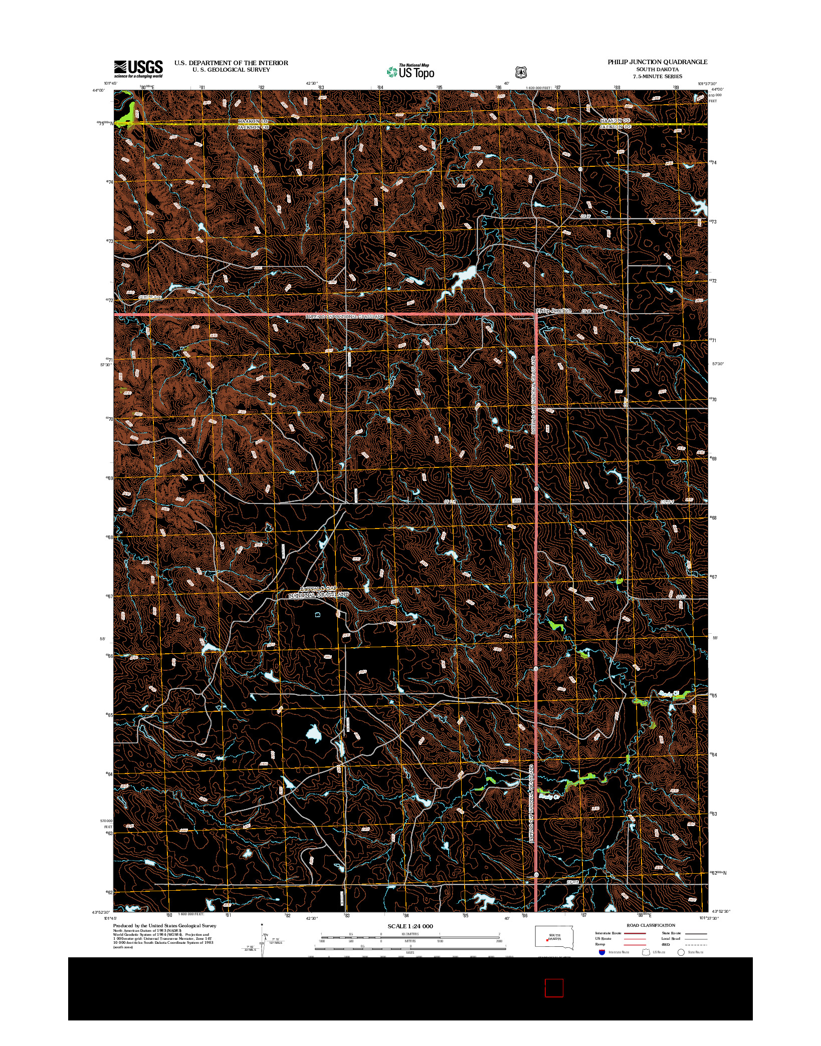 USGS US TOPO 7.5-MINUTE MAP FOR PHILIP JUNCTION, SD 2012