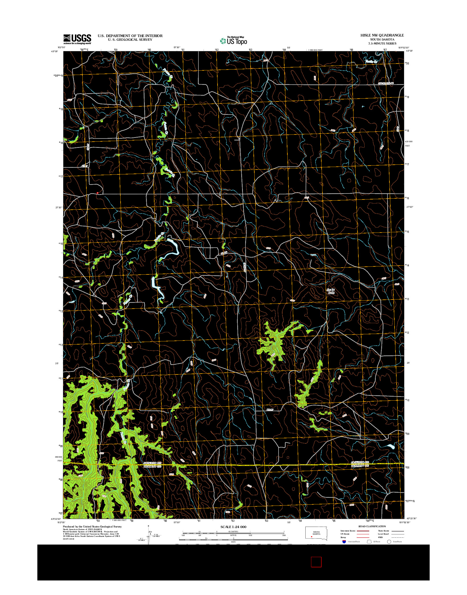USGS US TOPO 7.5-MINUTE MAP FOR HISLE NW, SD 2012