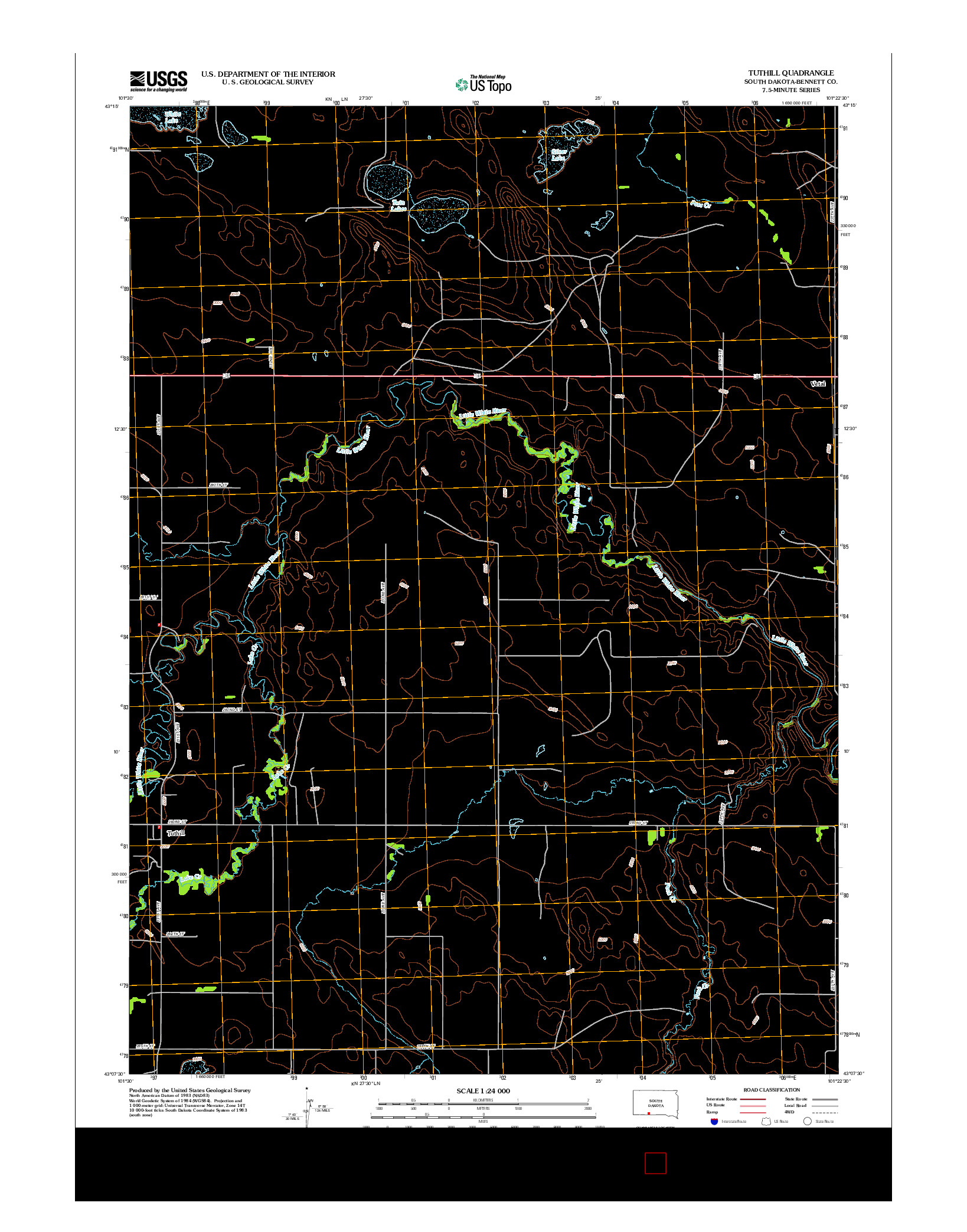 USGS US TOPO 7.5-MINUTE MAP FOR TUTHILL, SD 2012