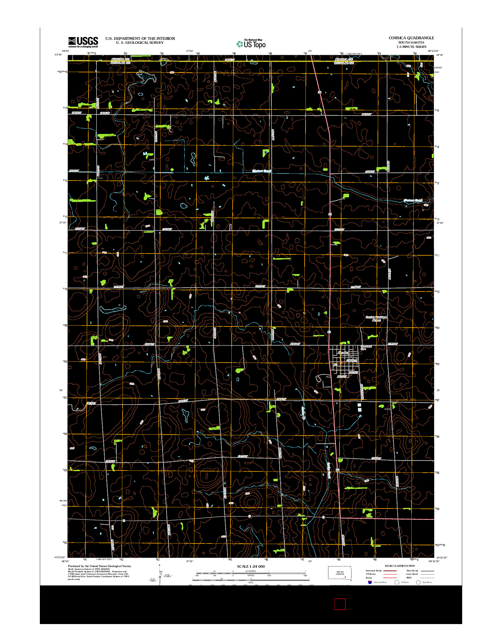 USGS US TOPO 7.5-MINUTE MAP FOR CORSICA, SD 2012