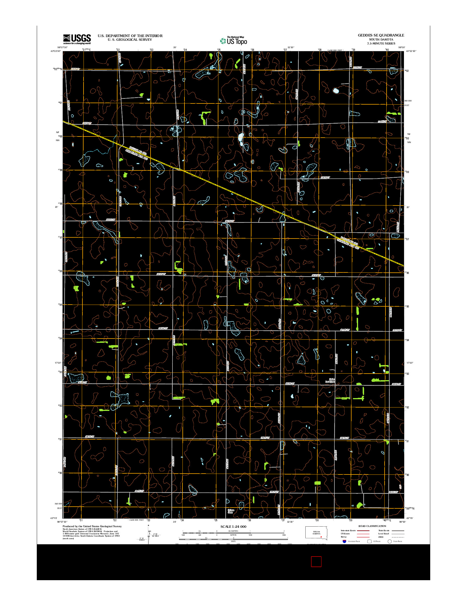 USGS US TOPO 7.5-MINUTE MAP FOR GEDDES SE, SD 2012