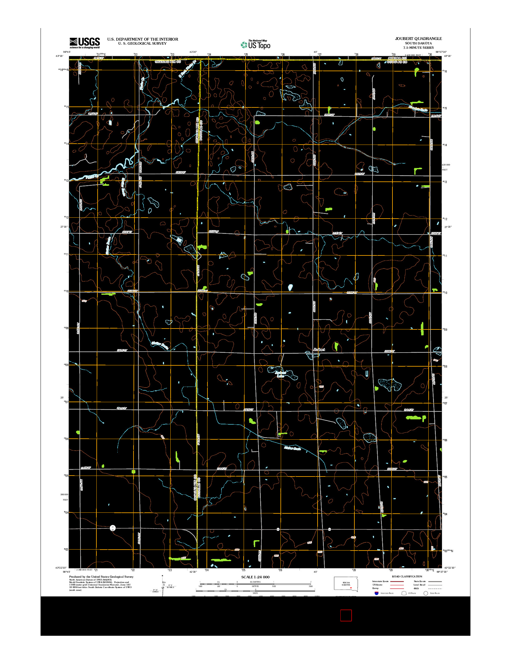 USGS US TOPO 7.5-MINUTE MAP FOR JOUBERT, SD 2012