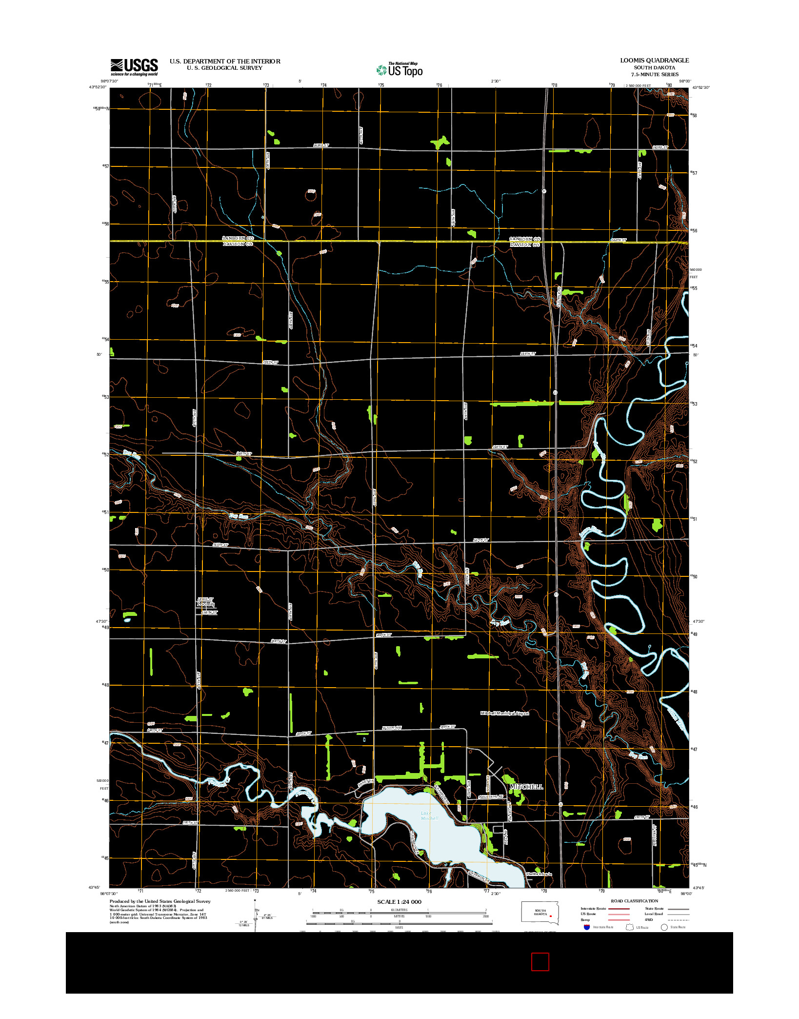 USGS US TOPO 7.5-MINUTE MAP FOR LOOMIS, SD 2012