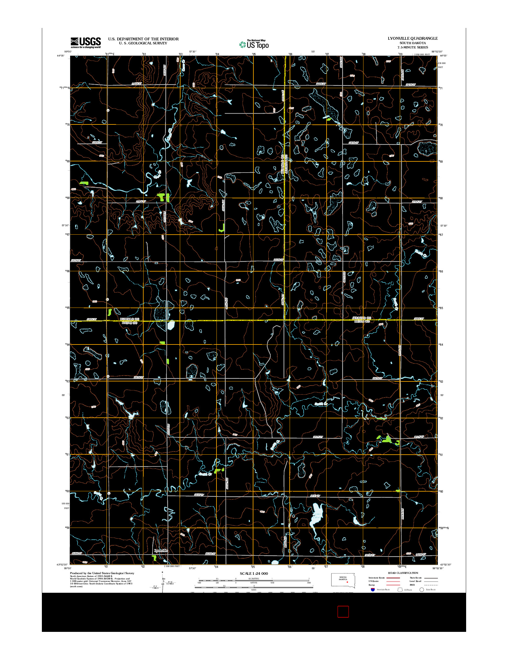 USGS US TOPO 7.5-MINUTE MAP FOR LYONVILLE, SD 2012