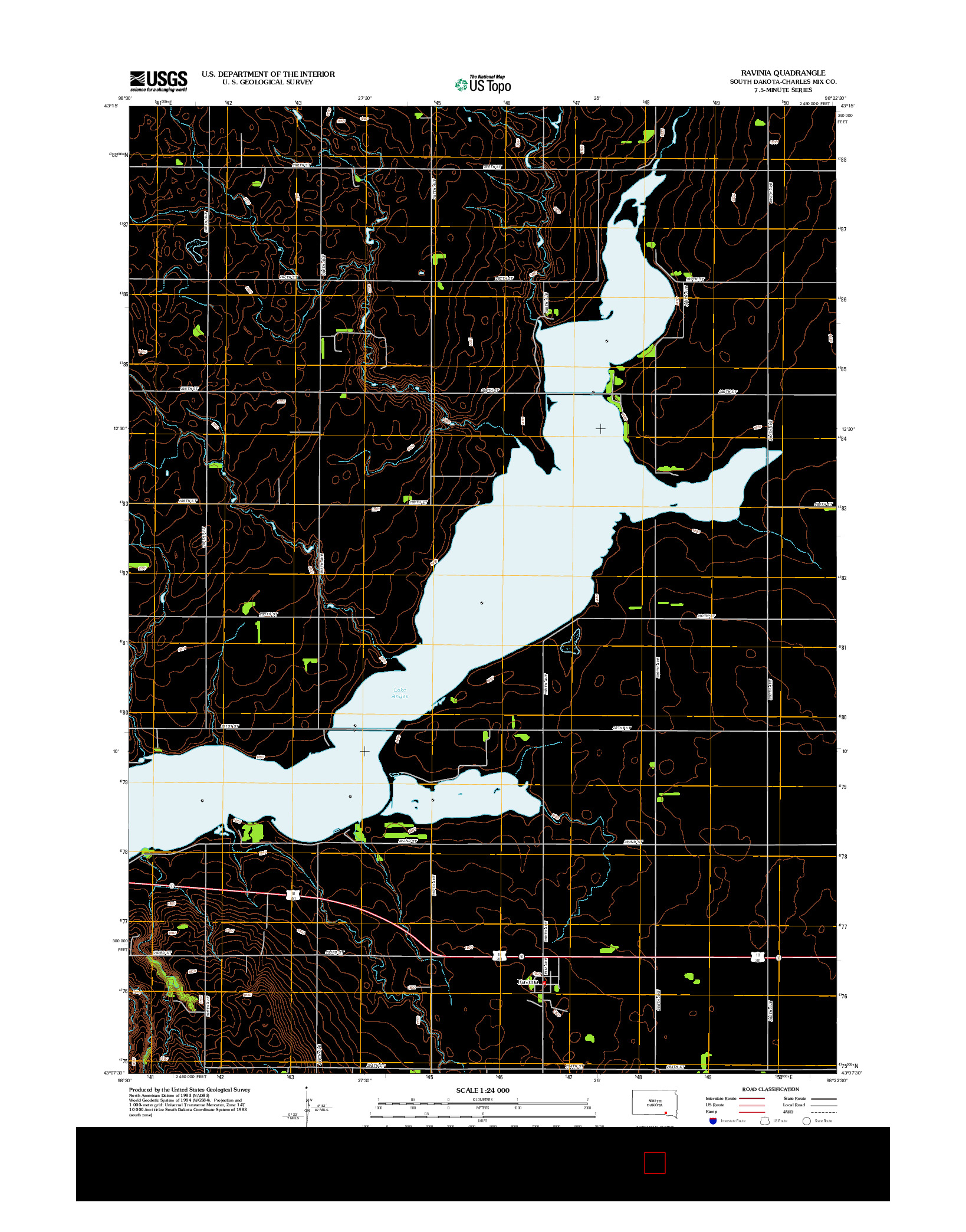 USGS US TOPO 7.5-MINUTE MAP FOR RAVINIA, SD 2012