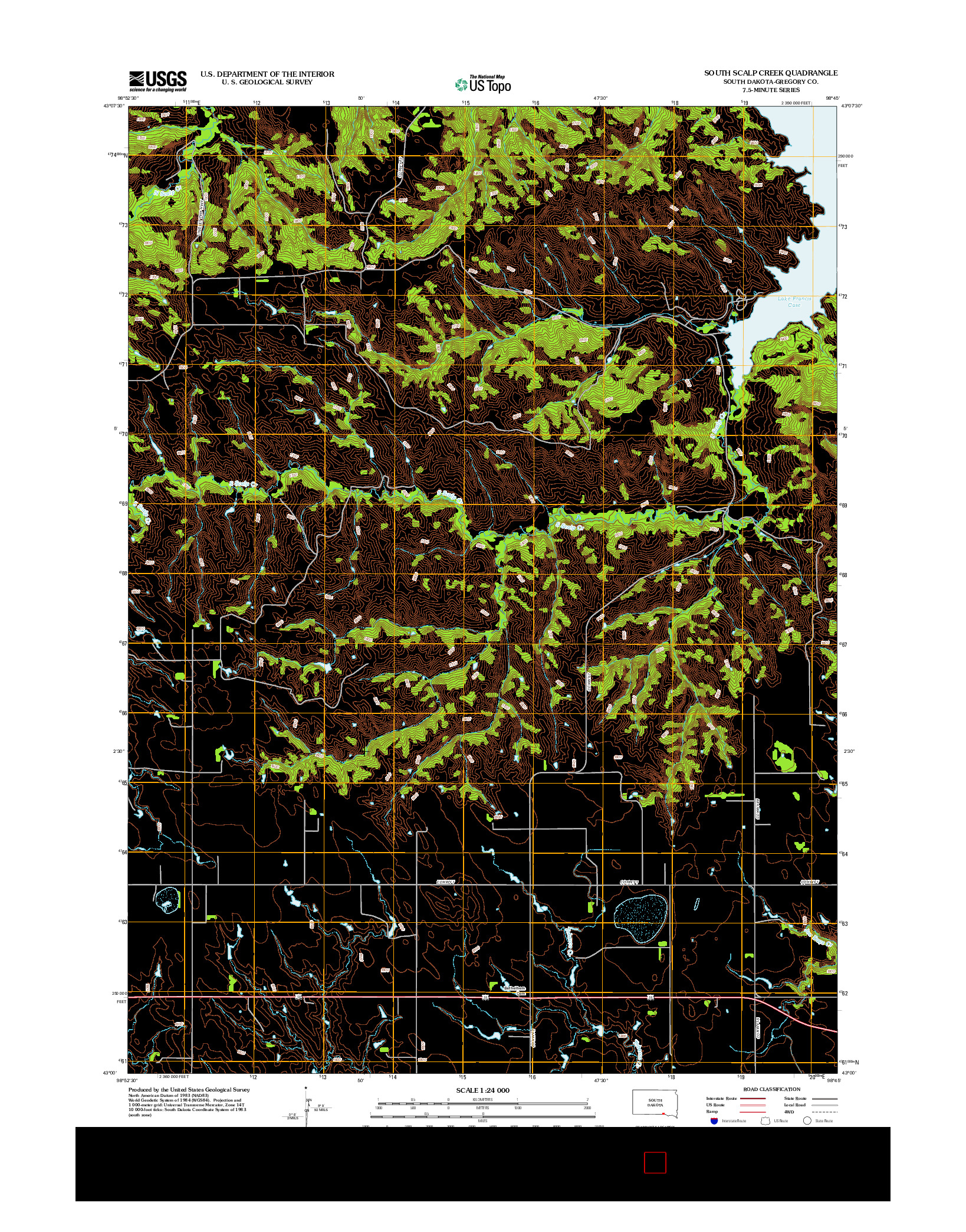 USGS US TOPO 7.5-MINUTE MAP FOR SOUTH SCALP CREEK, SD 2012