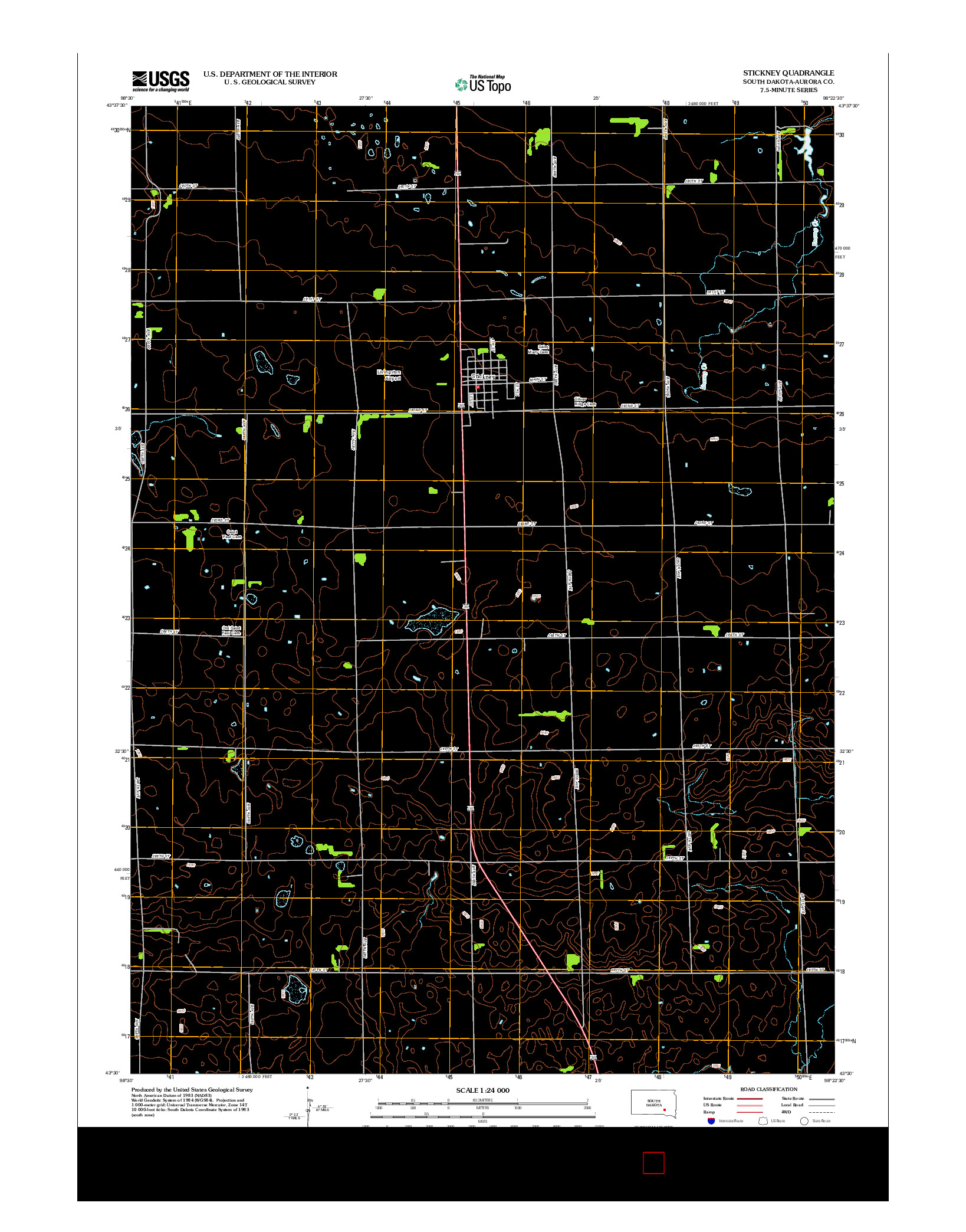 USGS US TOPO 7.5-MINUTE MAP FOR STICKNEY, SD 2012