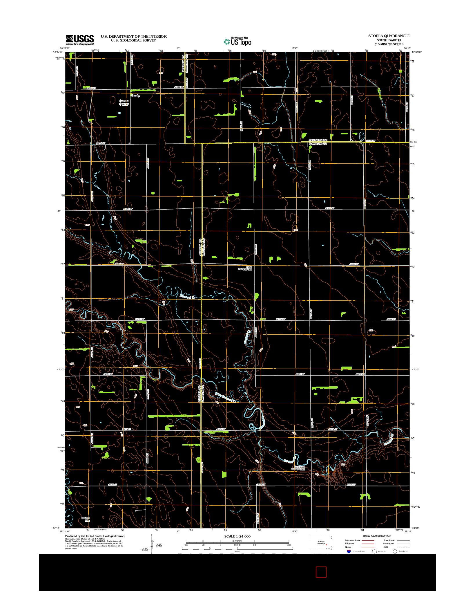 USGS US TOPO 7.5-MINUTE MAP FOR STORLA, SD 2012