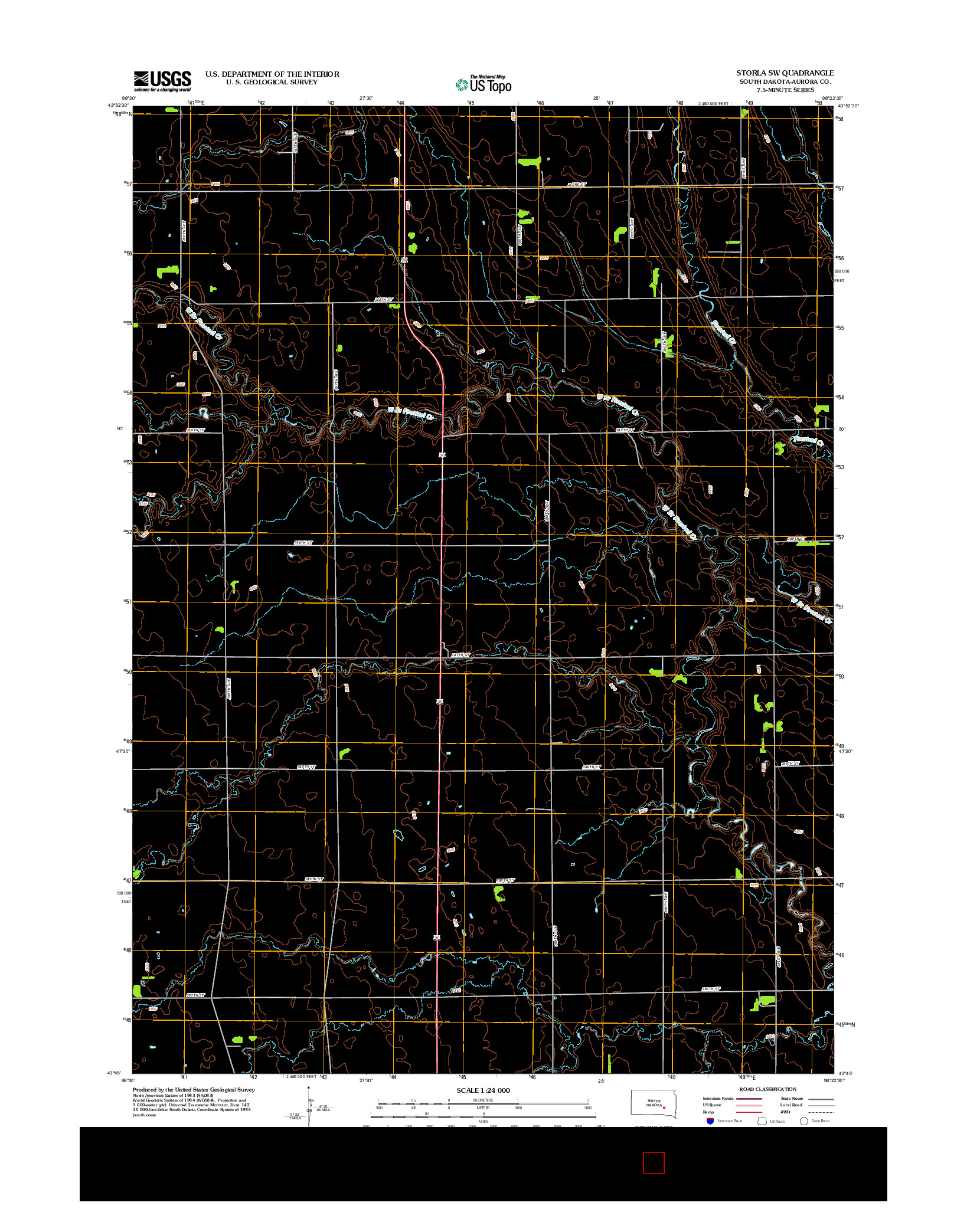 USGS US TOPO 7.5-MINUTE MAP FOR STORLA SW, SD 2012