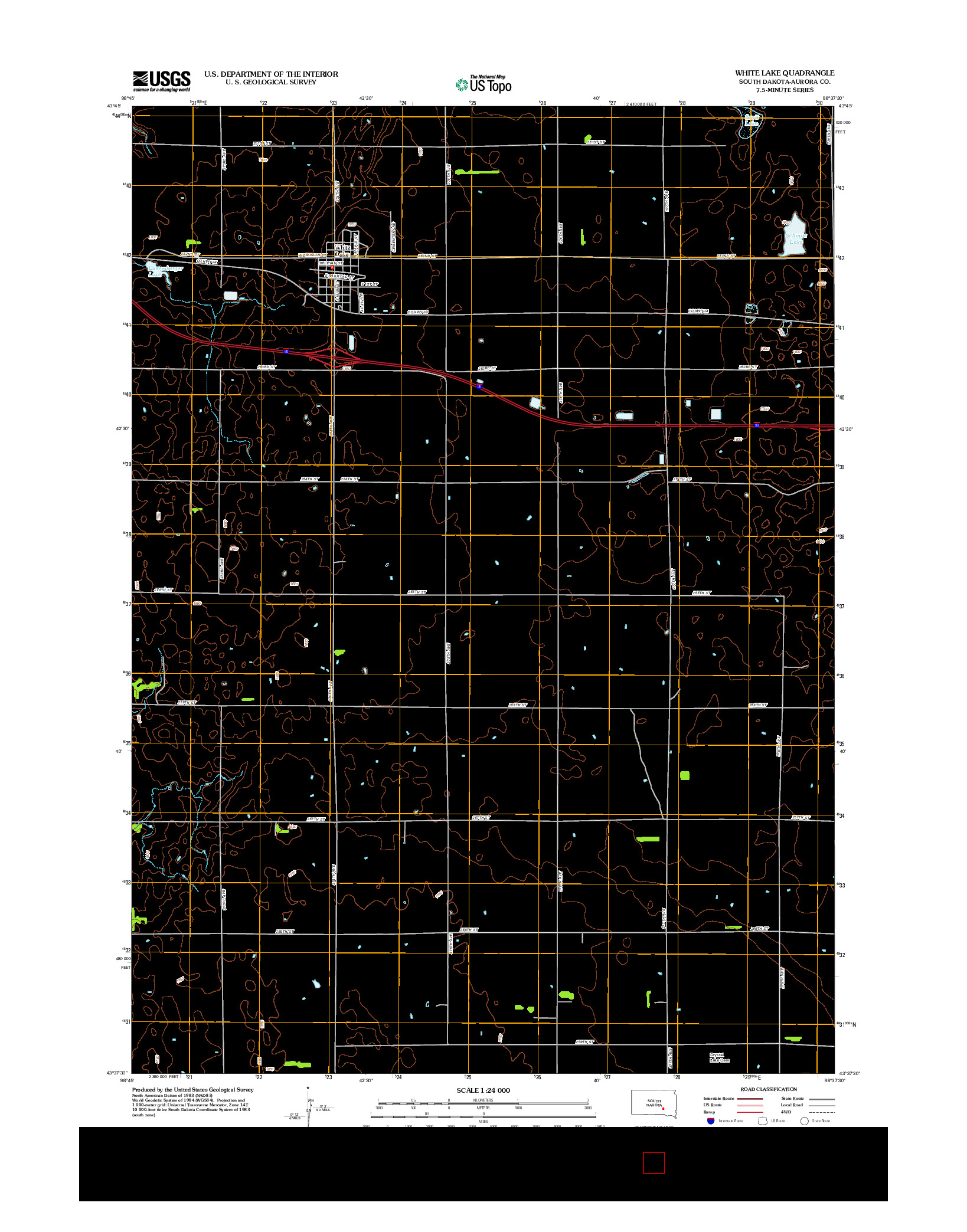 USGS US TOPO 7.5-MINUTE MAP FOR WHITE LAKE, SD 2012