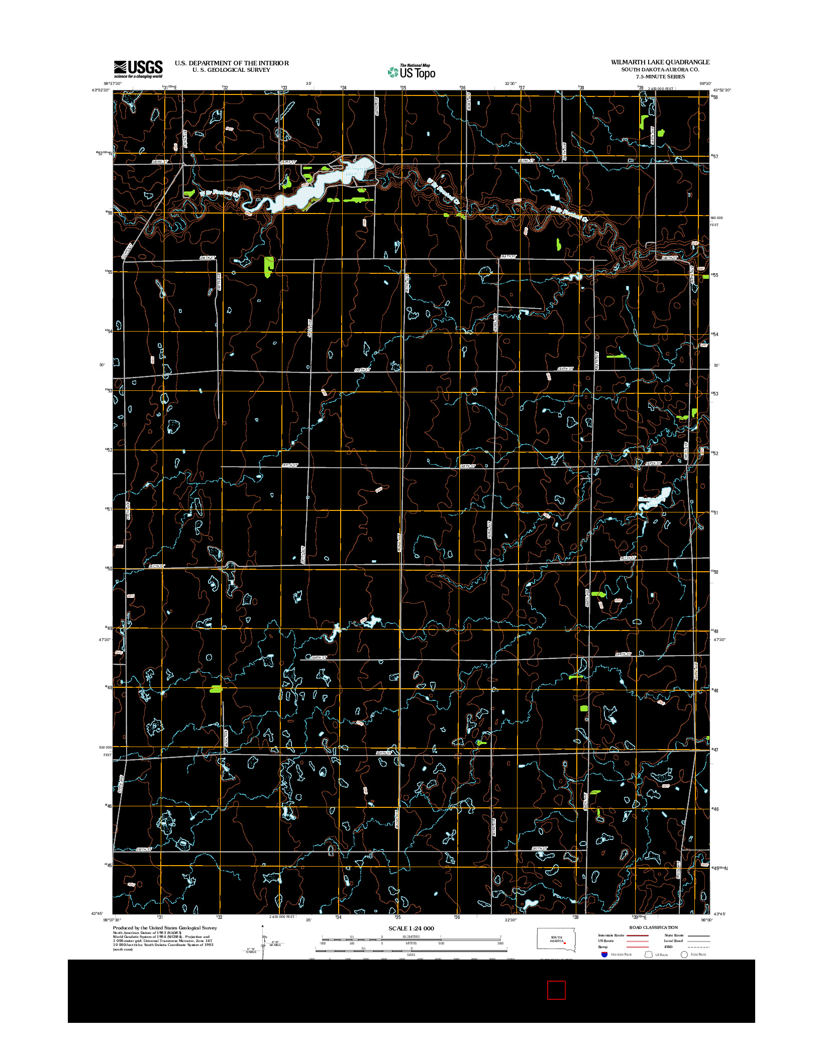 USGS US TOPO 7.5-MINUTE MAP FOR WILMARTH LAKE, SD 2012